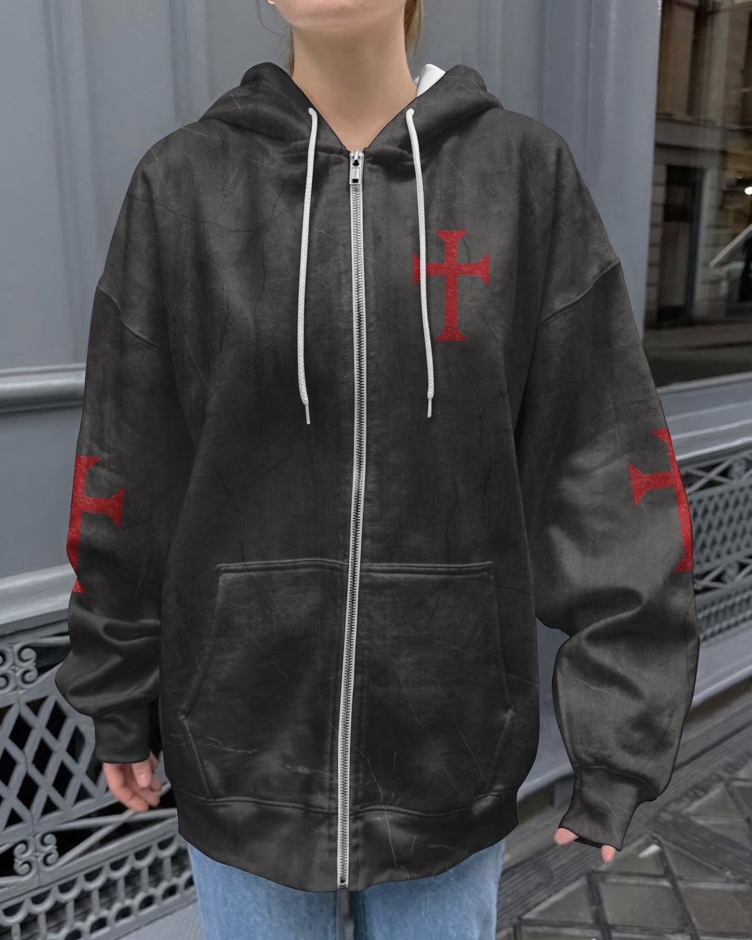 Let Your Faith Be Bigger Than Your Fear All Over Print Zip Hoodie - Christ Color