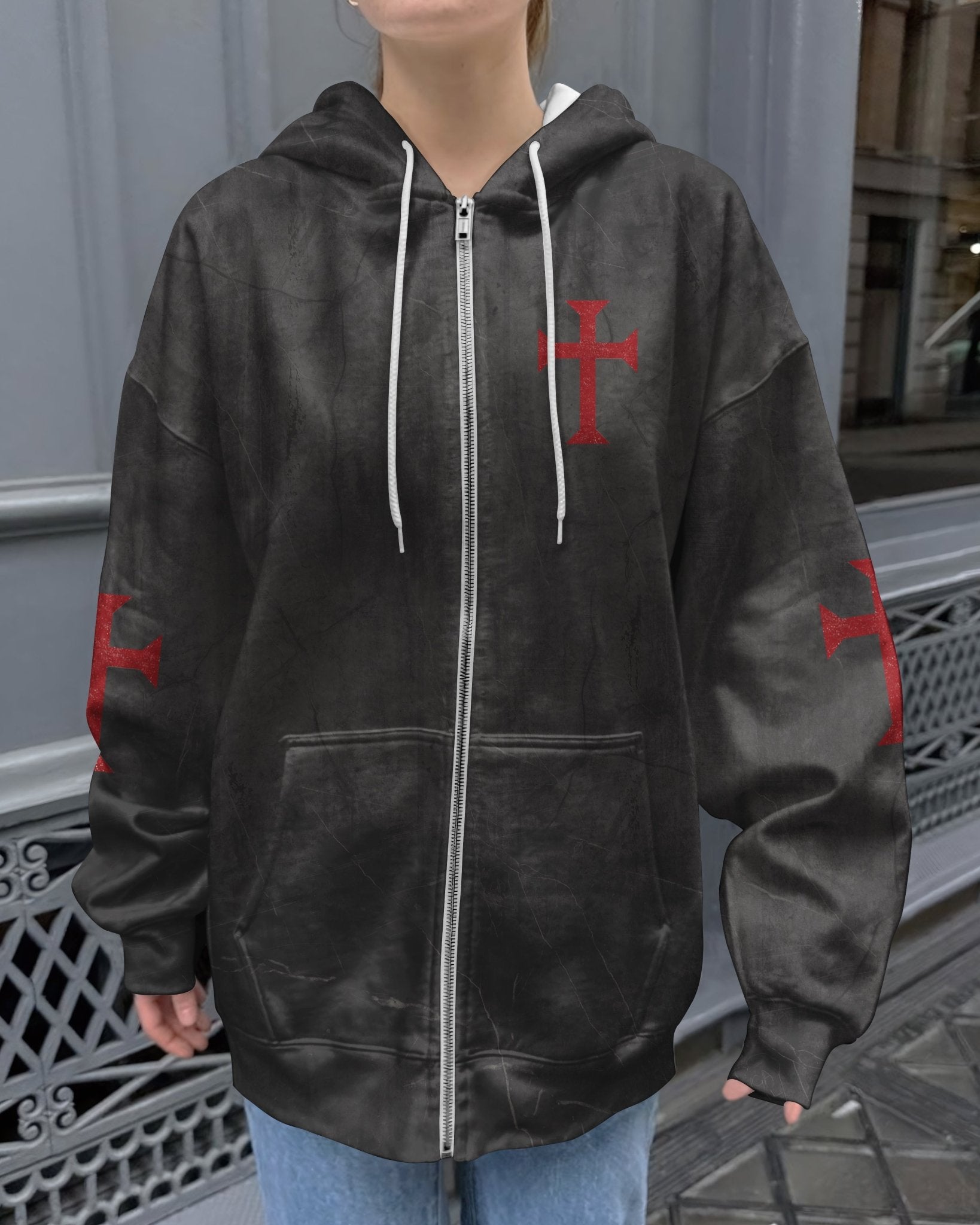 Let Your Faith Be Bigger Than Your Fear All Over Print Zip Hoodie - Christ Color