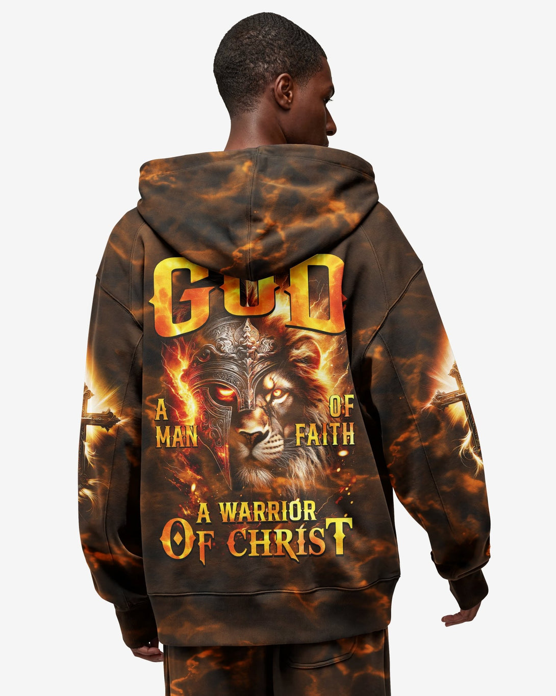 A Child Of God A Man Of Faith A Warrior Of Christ All Over Print Zip Hoodie - Christ Color