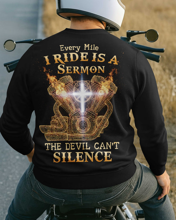 Every Mile I Ride Is A Sermon The Devil Can't Silence All Over Print Sweater