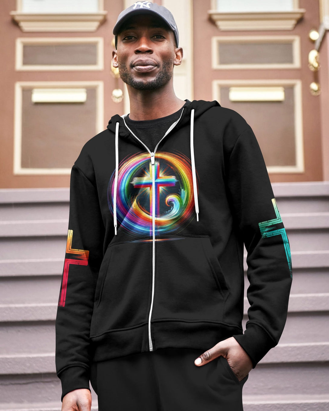 Rooted In Christ Jesus Is Light All Over Print Zip Hoodie - Christ Color