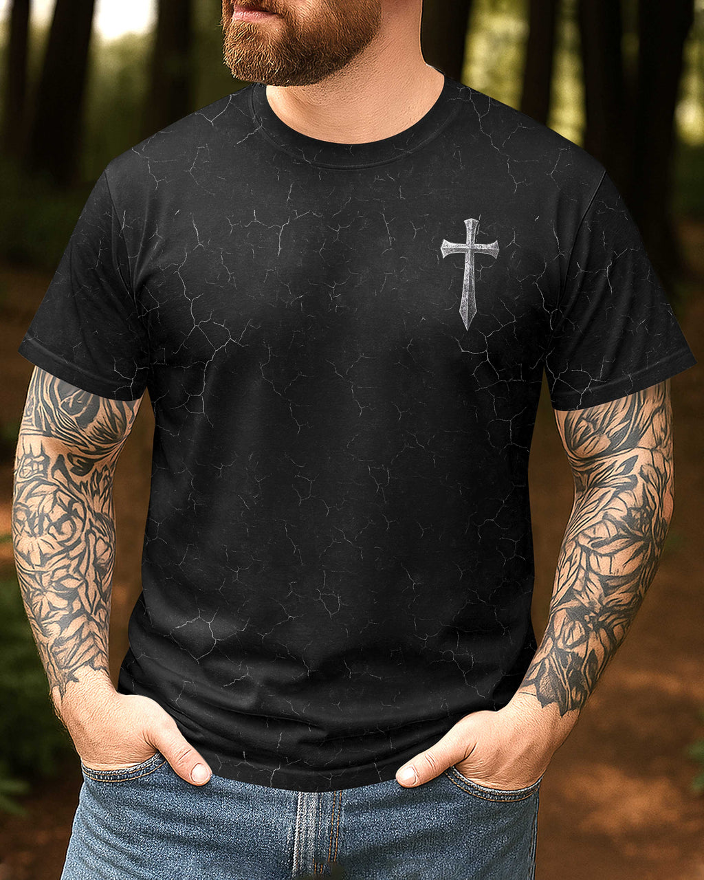 He Who Kneels Before God Can Stand Before Anyone All Over Print T-Shirt
