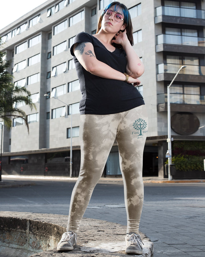 Rooted In Christ All Over Print Leggings - Christ Color