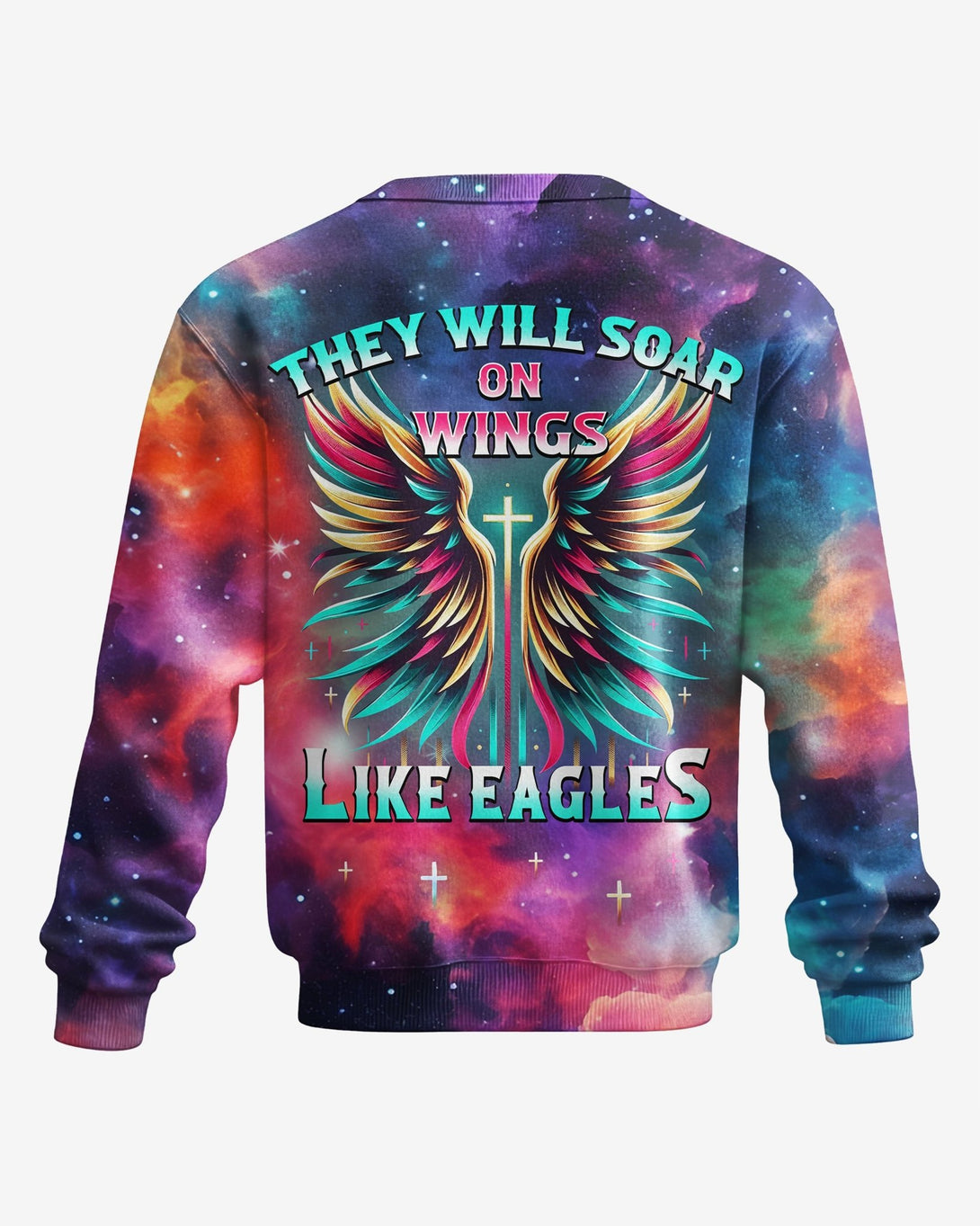 They Will Soar On Wings Like Eagles All Over Print Sweater - Christ Color