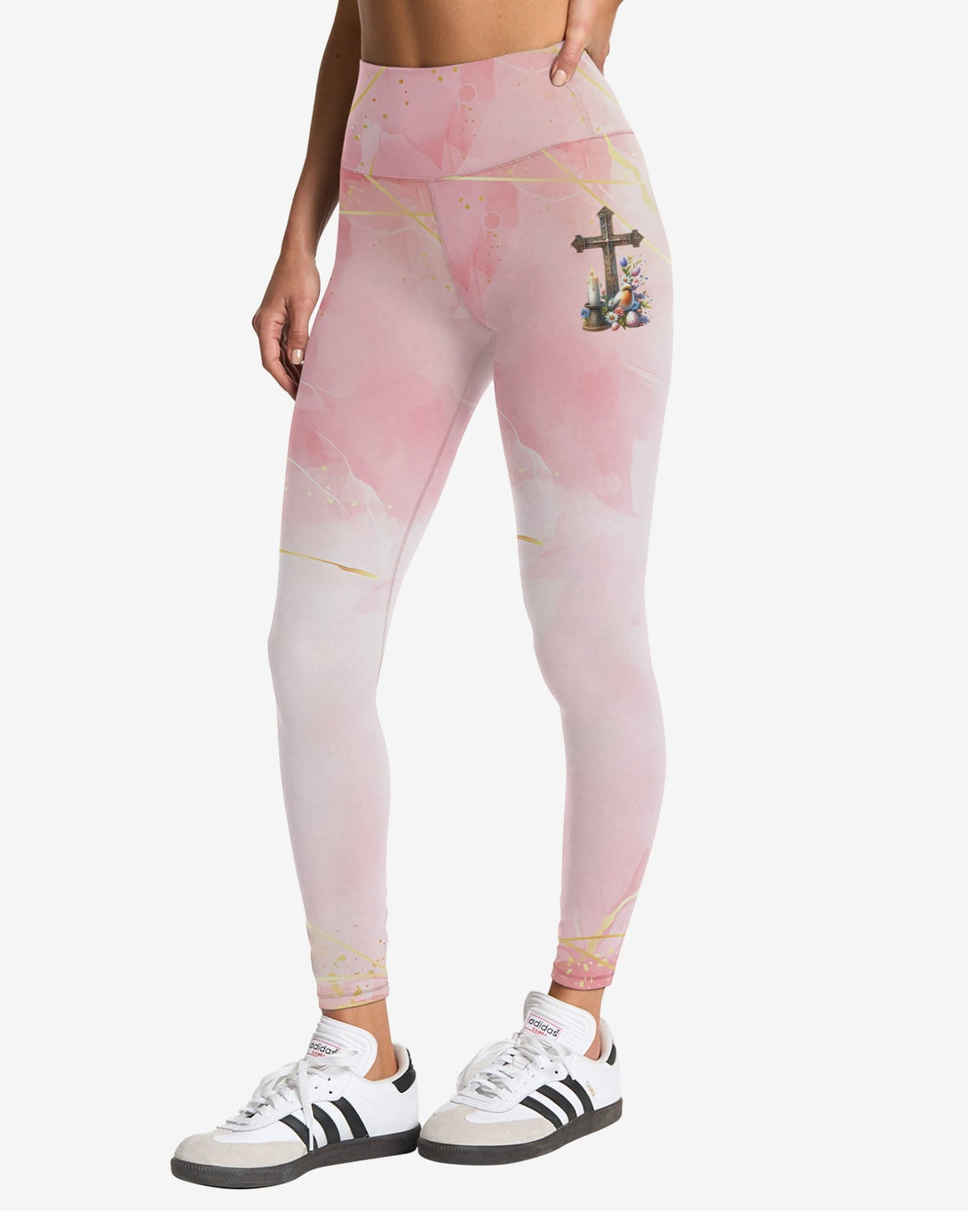 He Is Risen All Over Print Leggings - Christ Color
