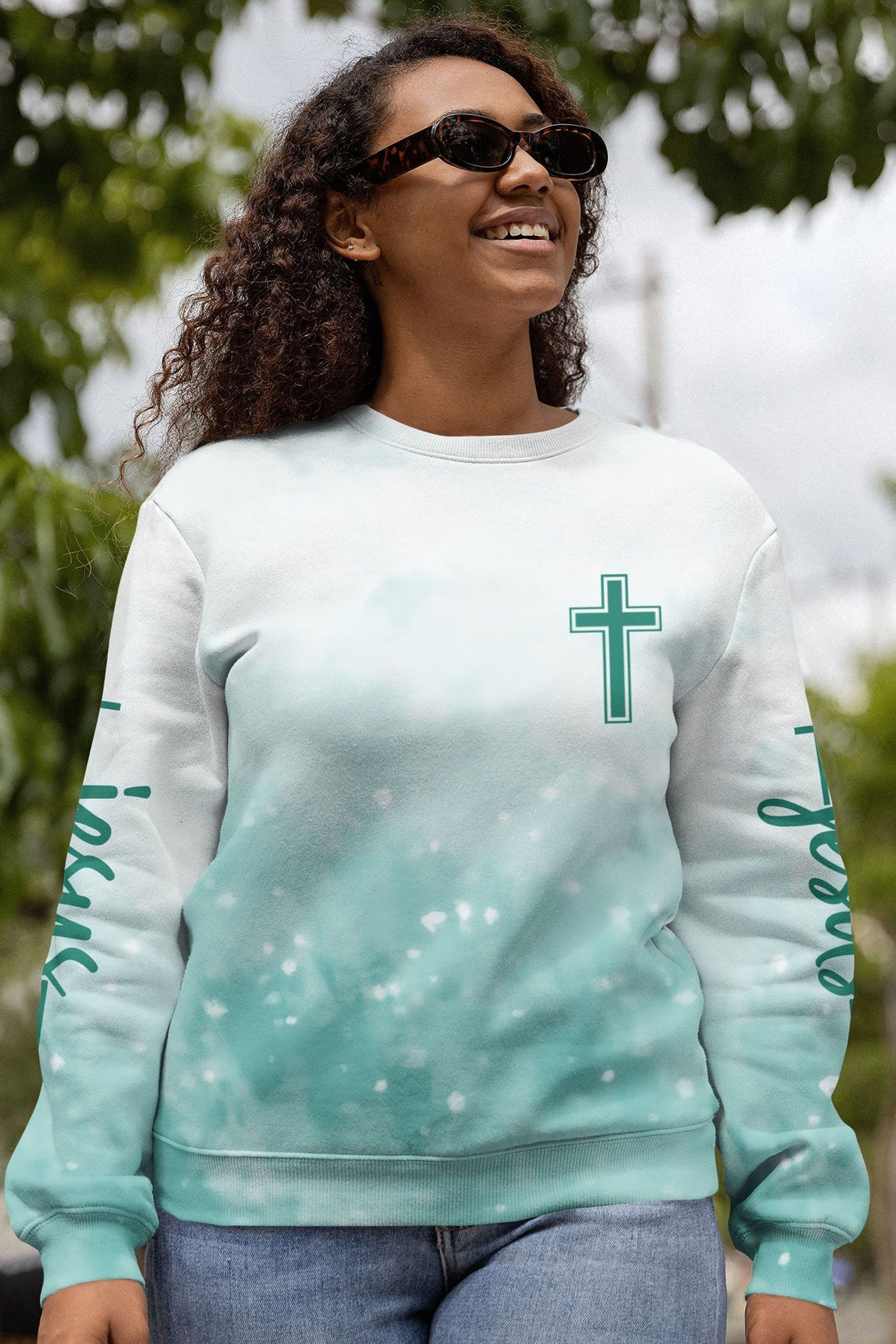 Jesus Is My Living Hope All Over Print Sweater - Christ Color