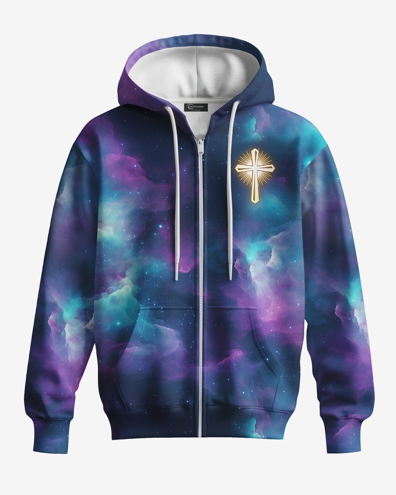 For We Walk By Faith Not By Sight All Over Print Zip Hoodie - Christ Color