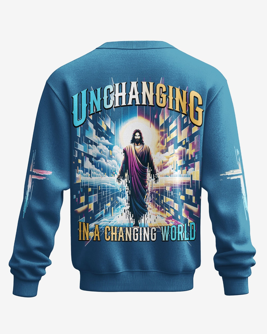 Unchanging In A Changing World All Over Print Sweater - Christ Color