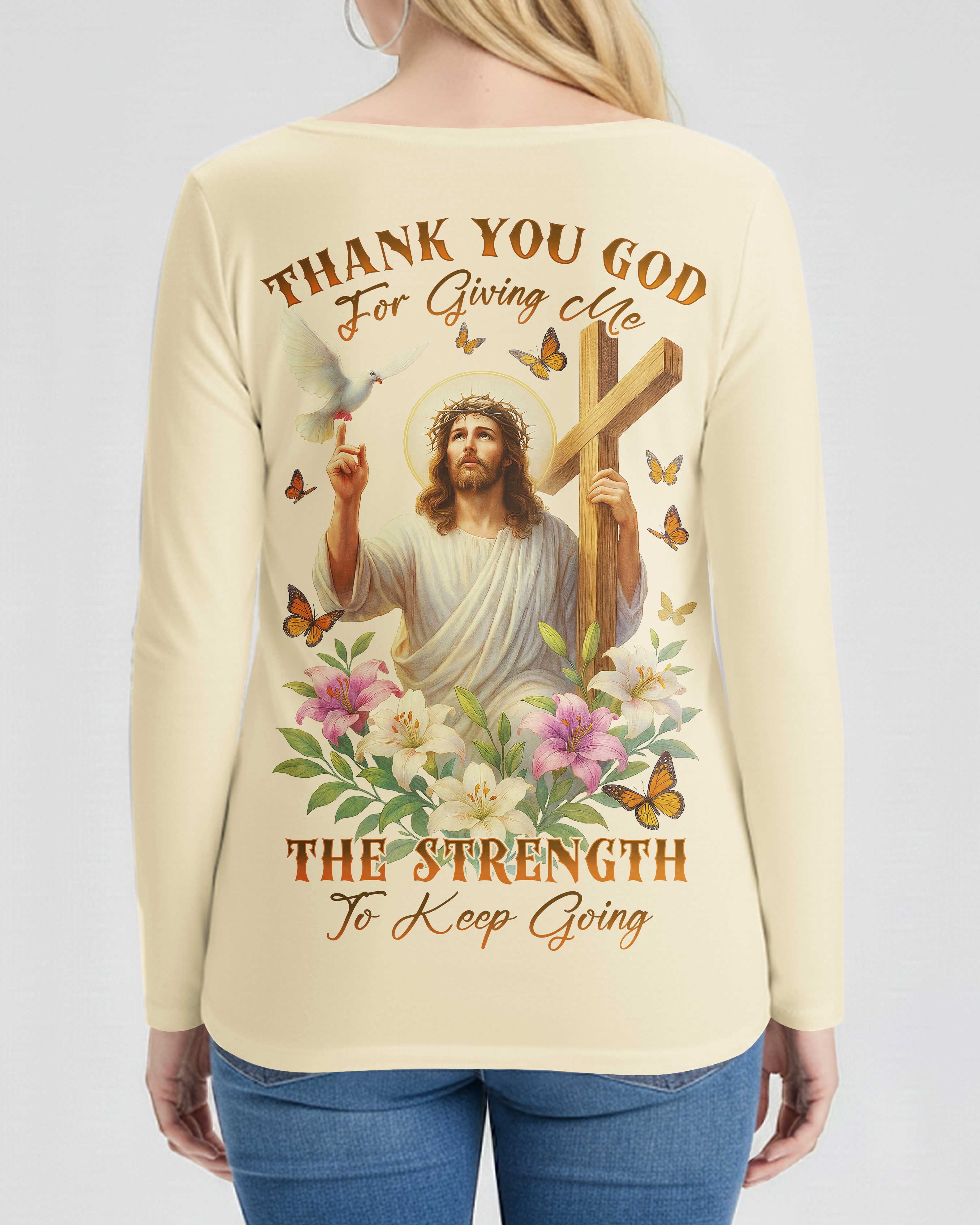 Thank You God V-neck Long Sleeves Shirt
