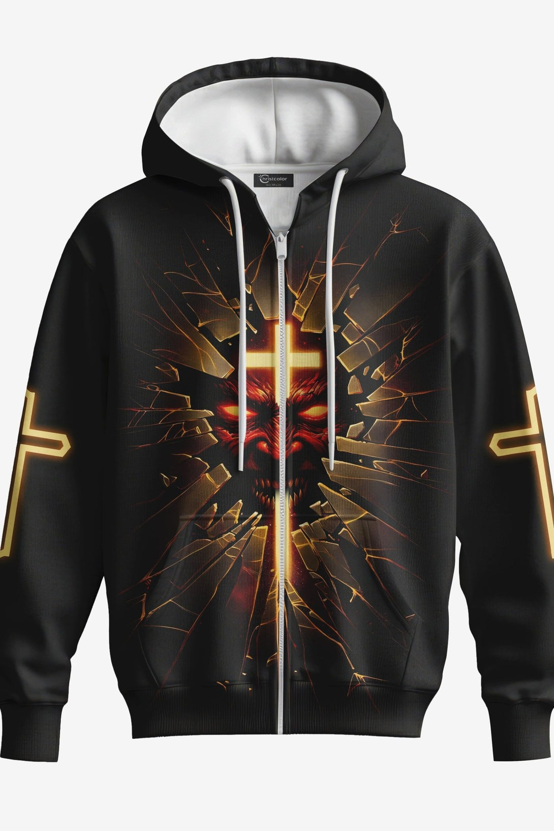 The Devil Is A Liar All Over Print Zip Hoodie - Christ Color