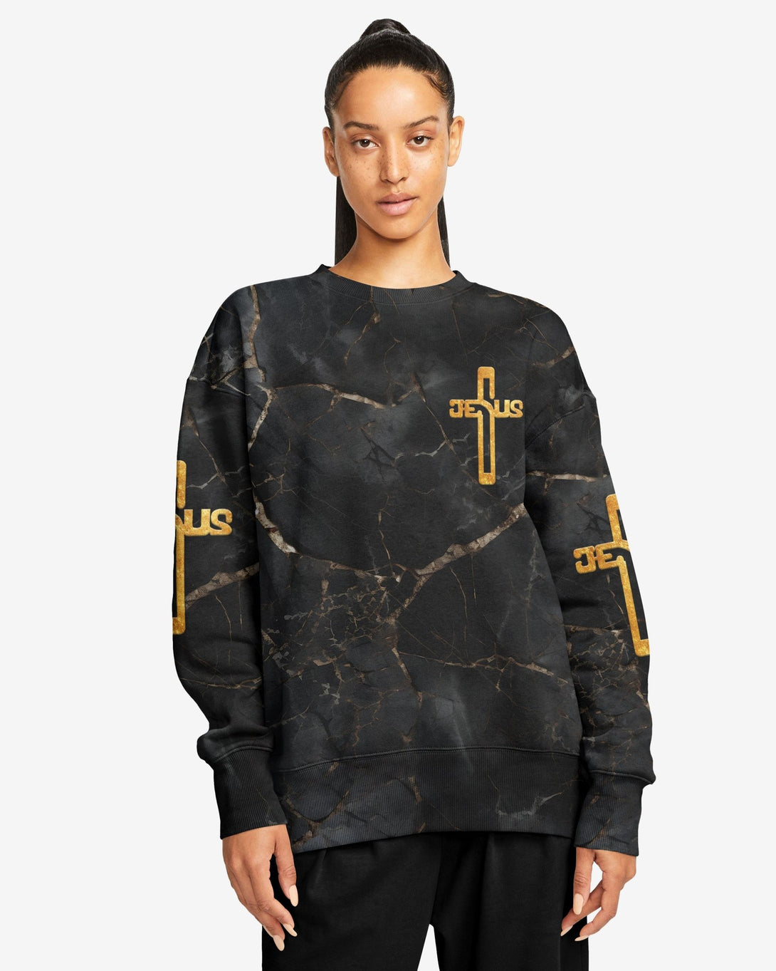 Death Could Not Hold Him All Over Print Sweater - Christ Color