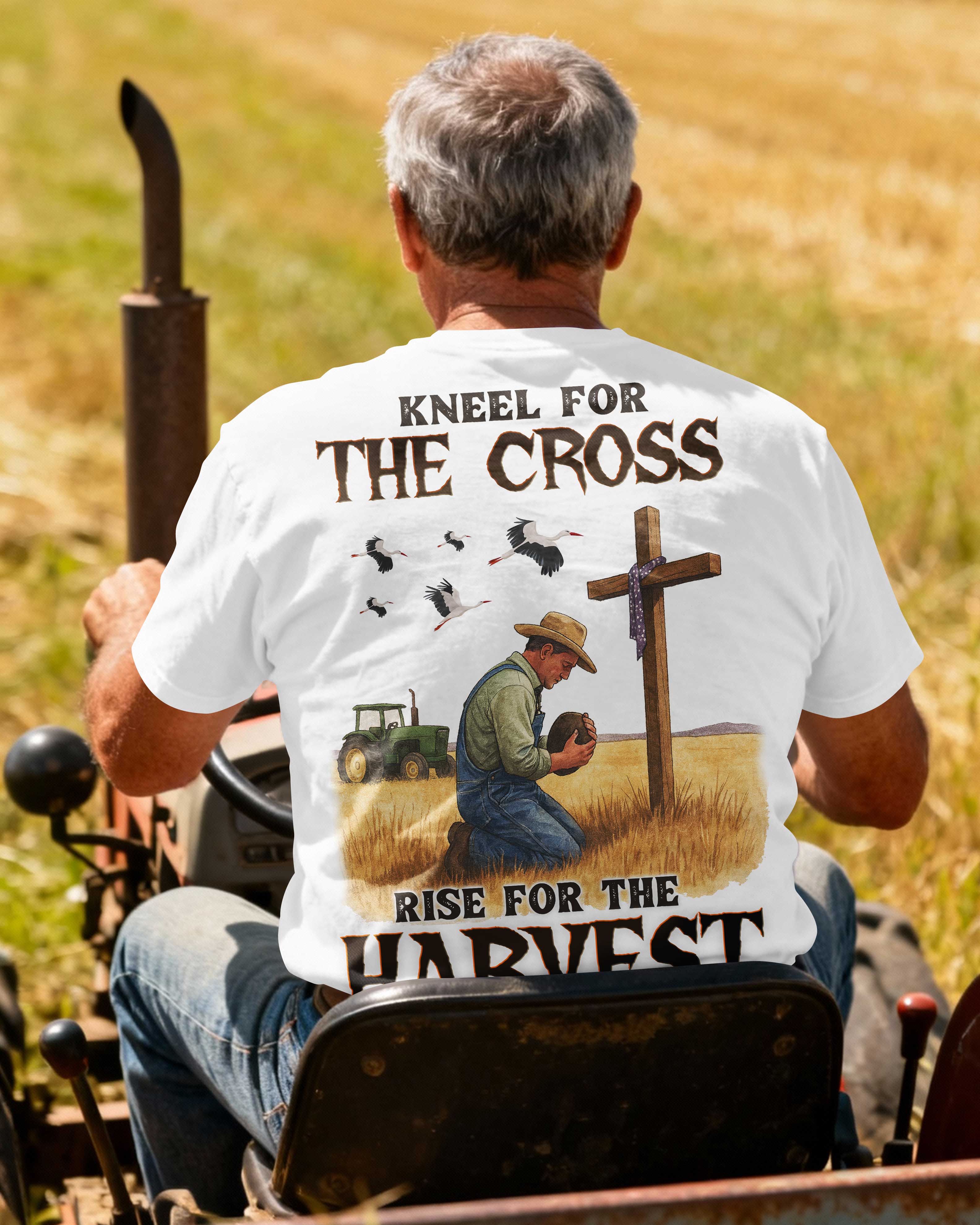 Kneel For The Cross Rise For The Harvest T-Shirt