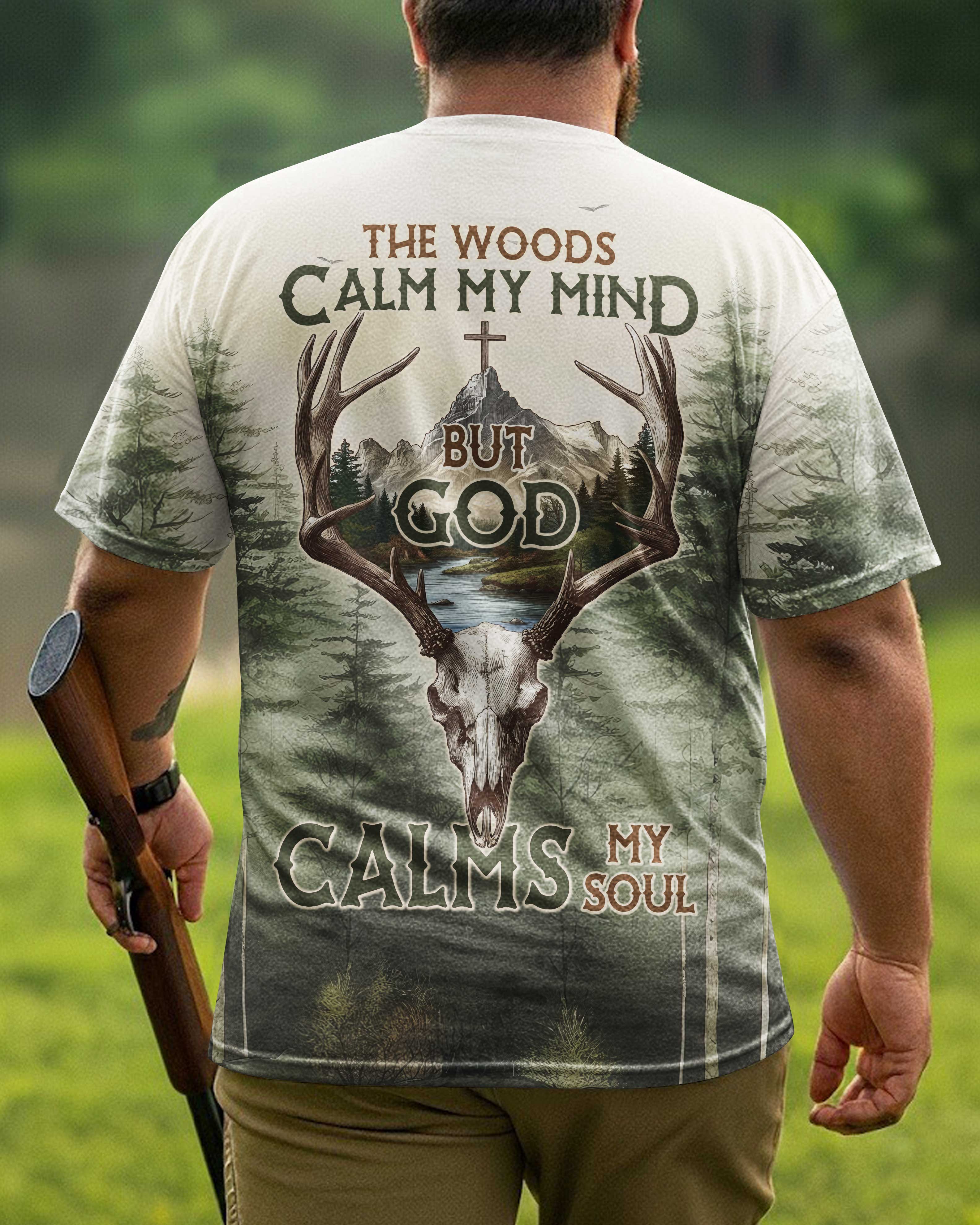 The Woods Calm My Mind Custom Name T-Shirt