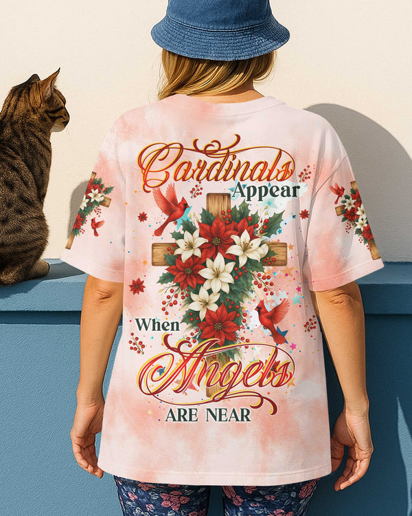 Cardinals Appear When Angels Are Near All Over Print T-Shirt