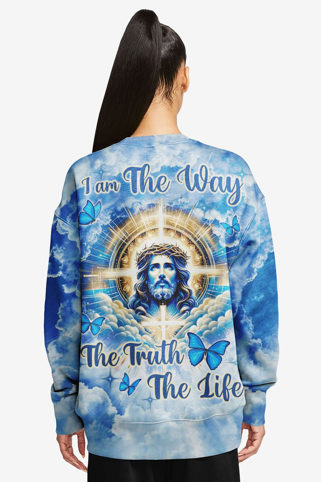 I Am The Way The Truth The Life All Over Print Sweater - Christ Color