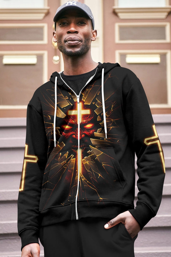 The Devil Is A Liar All Over Print Zip Hoodie - Christ Color