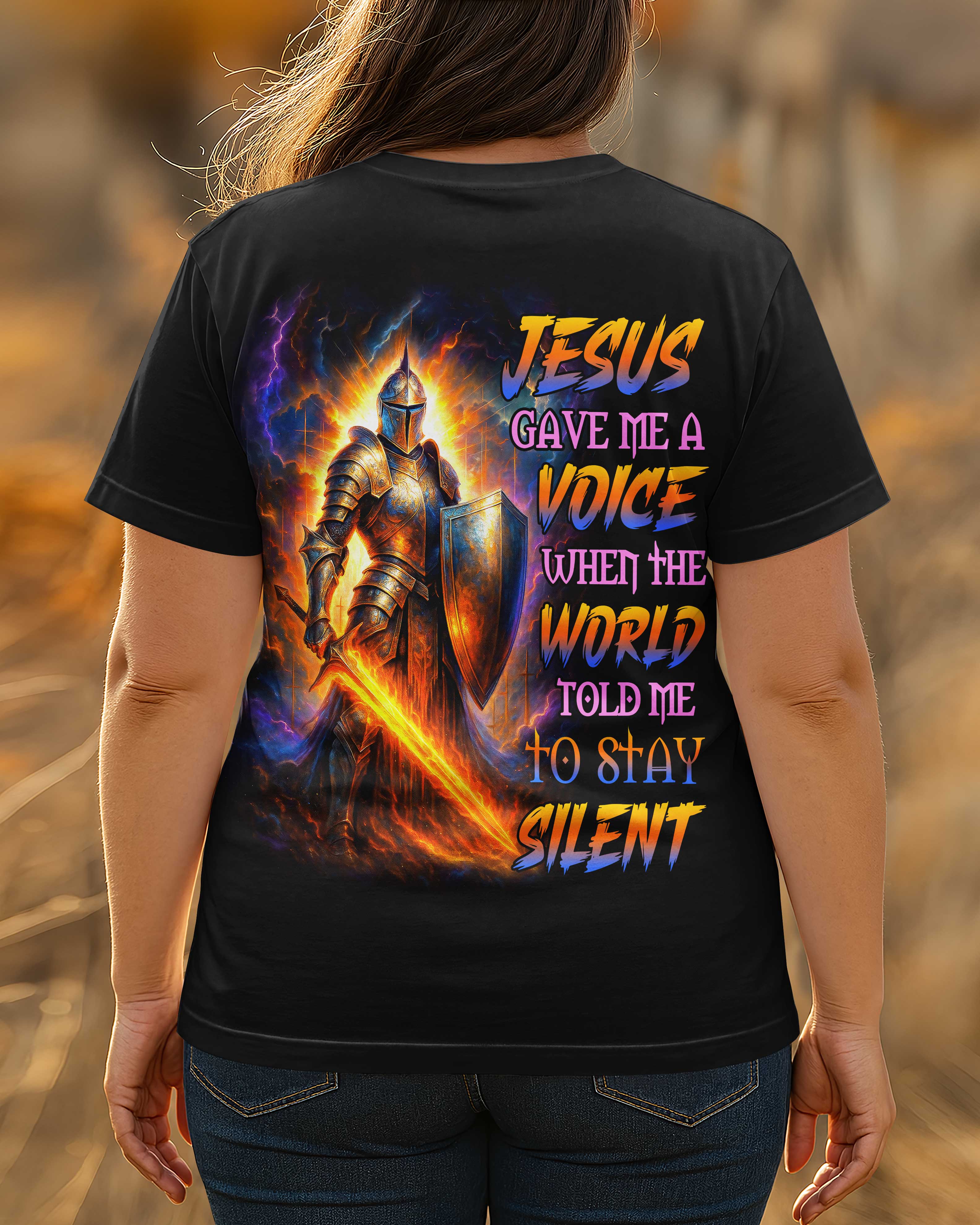 Jesus Gave Me A Voice When The World Told Me To Stay Silent All Over Print T-Shirt