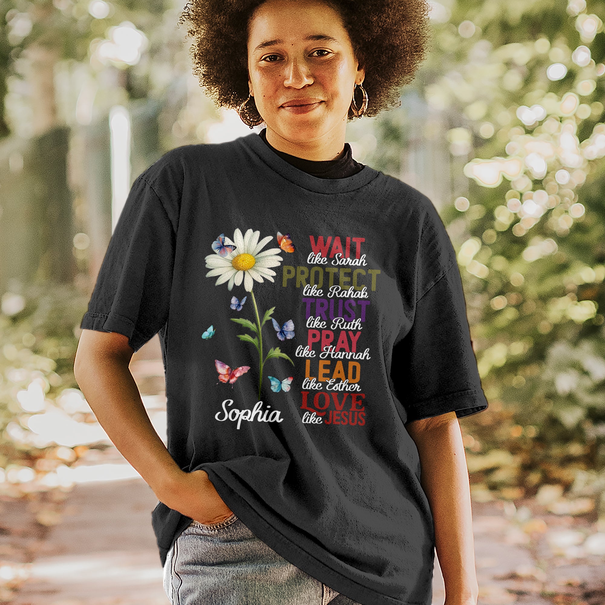 Wait Like Sarah Protect Like Rahab Esther Love Like Jesus T-Shirt