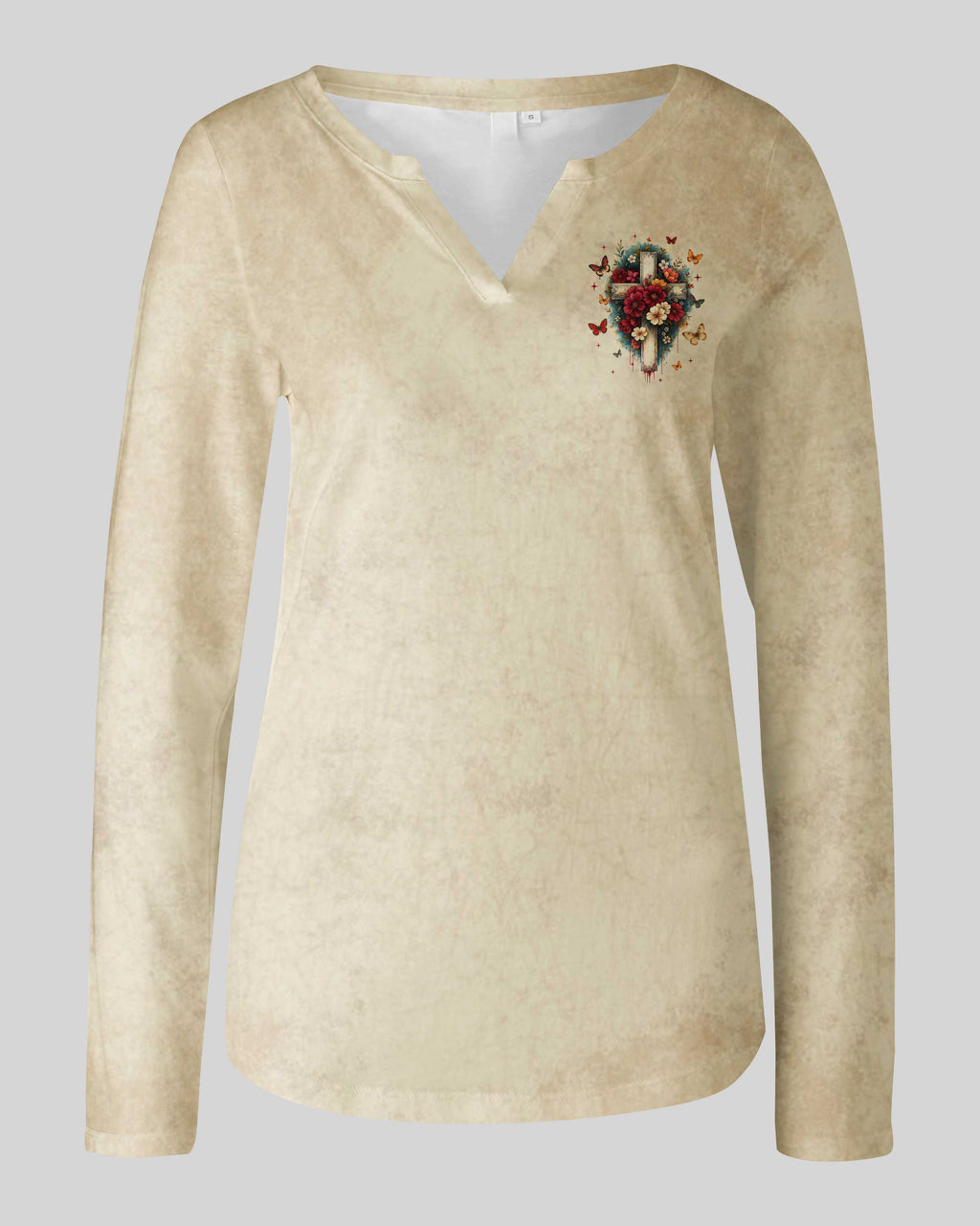 Blessed Are Those Who Have Not Seen And Yet Have Believed All Over Print V-neck Long Sleeves Shirt