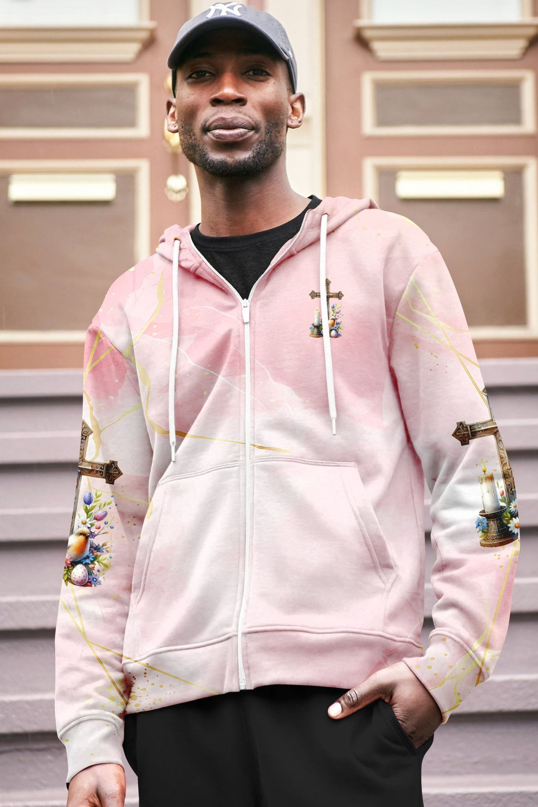 He Is Risen All Over Print Zip Hoodie - Christ Color