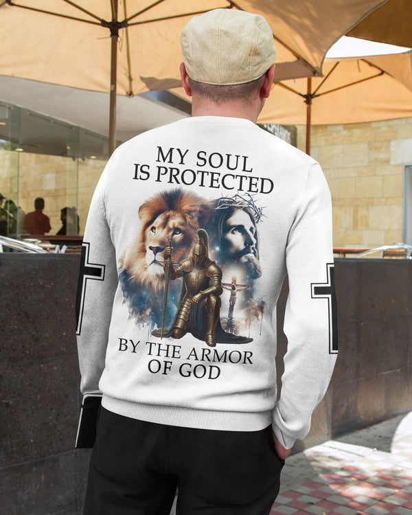 My Soul Is Protected By The Armor Of God All Over Print Sweater - Christ Color