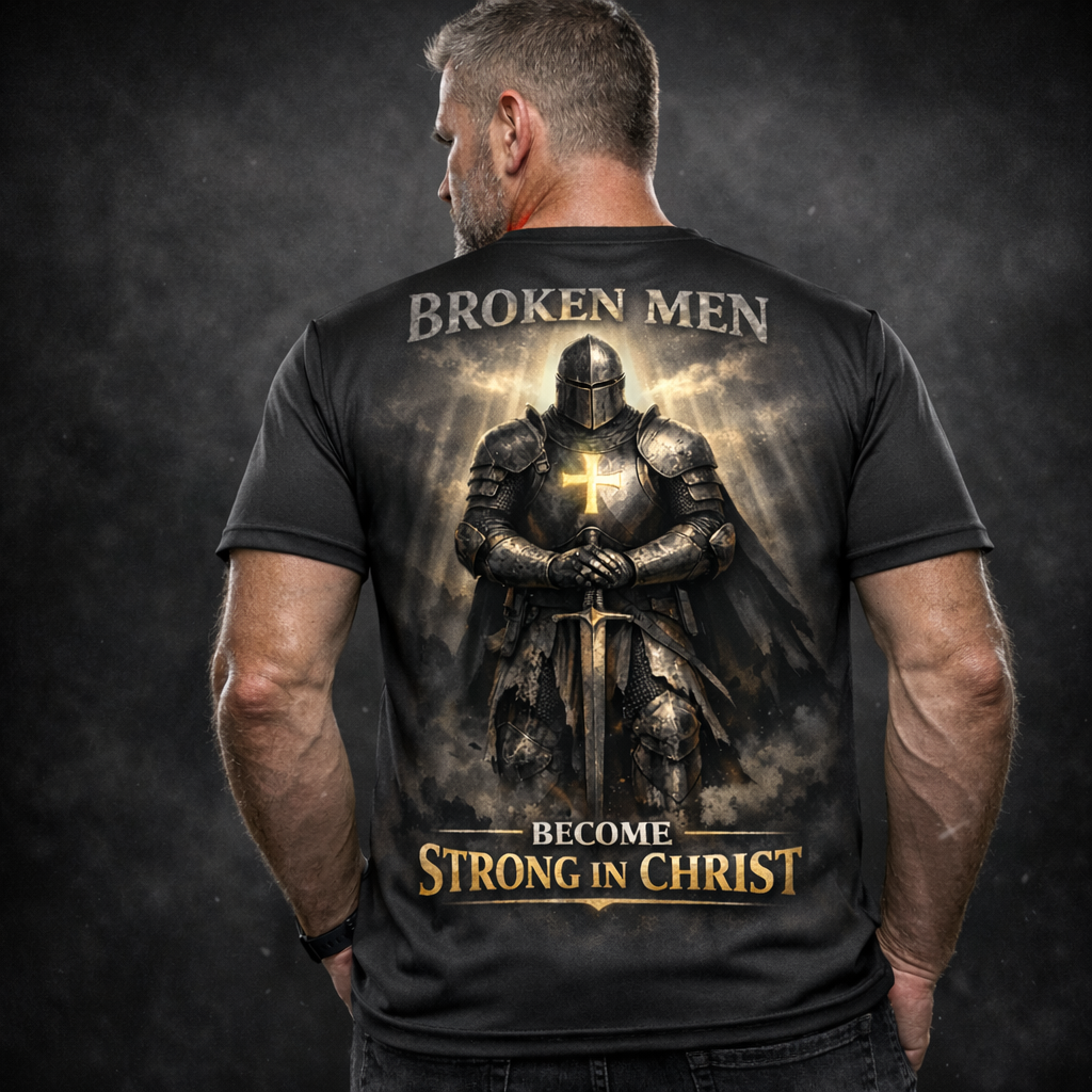Broken Men Become Strong In Christ T-Shirt