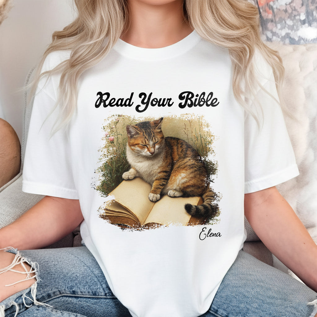 Read Your Bible Cat Lover T-Shirt