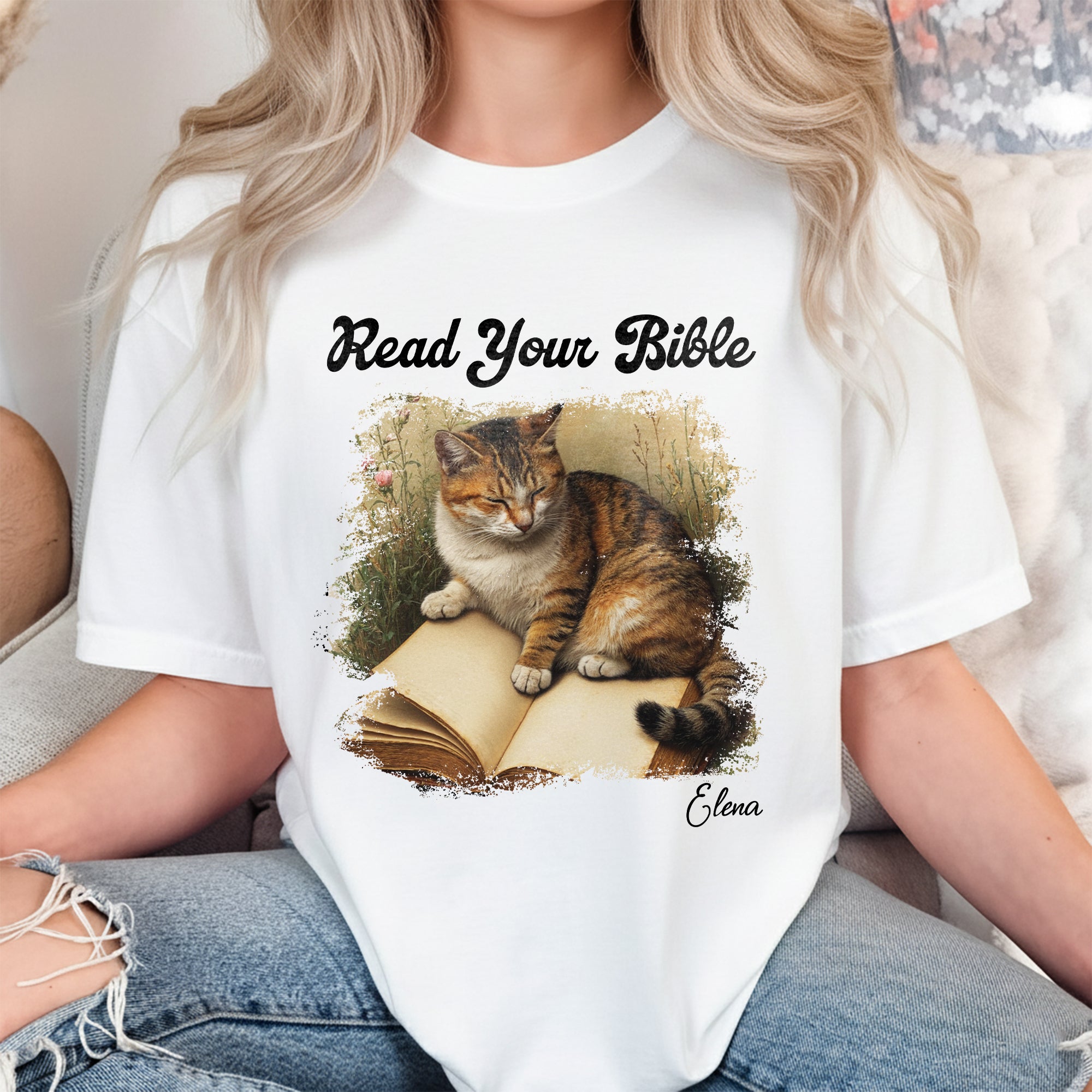 Read Your Bible Cat Lover T-Shirt