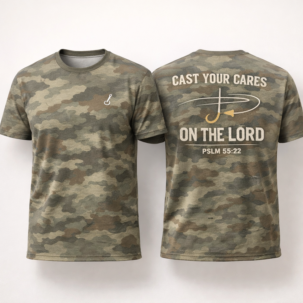 Cast Your Cares On The Lord Psalm 55:22 T-Shirt