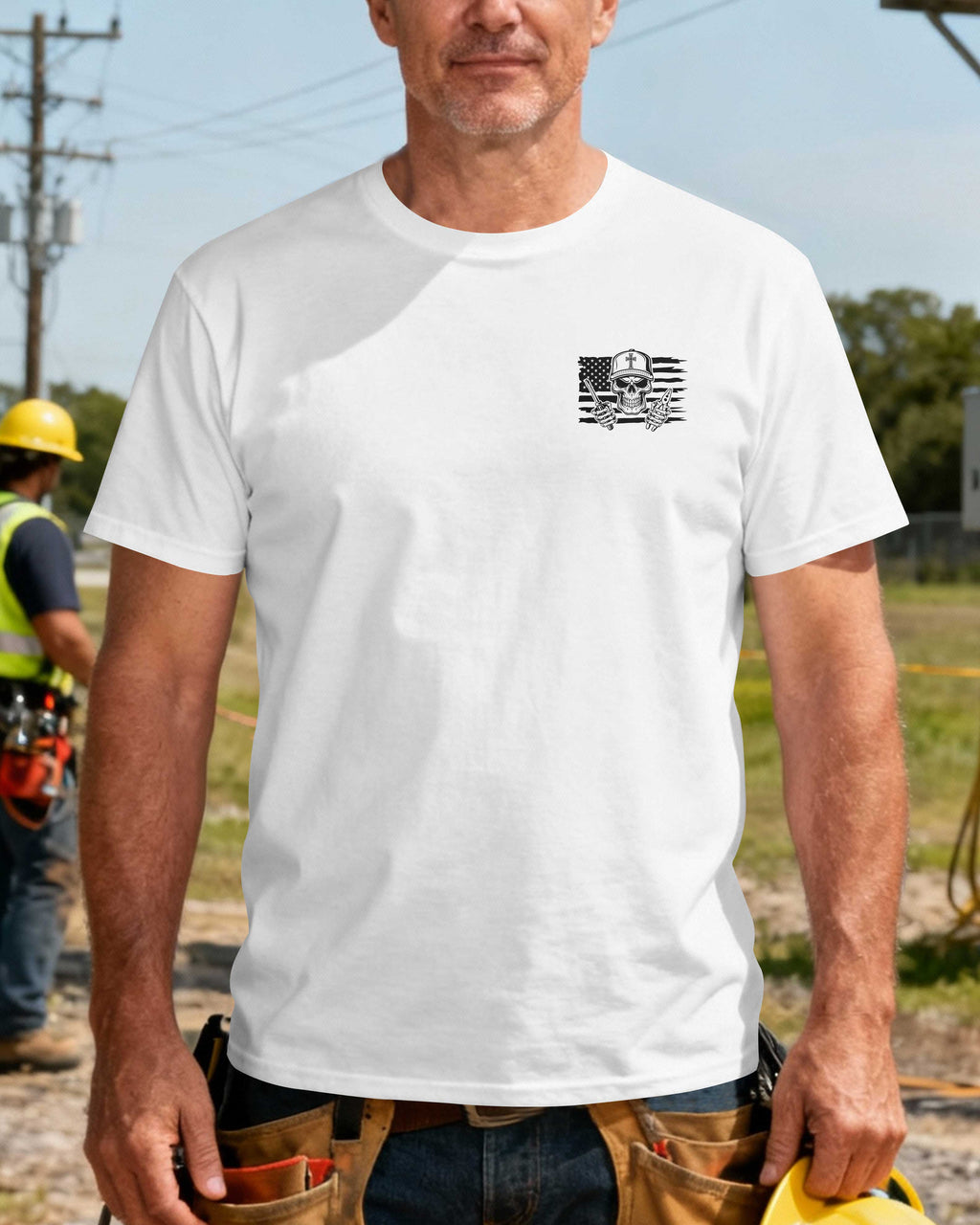 Powered By Faith Protected By Christ Proud To Be A Lineman T-Shirt