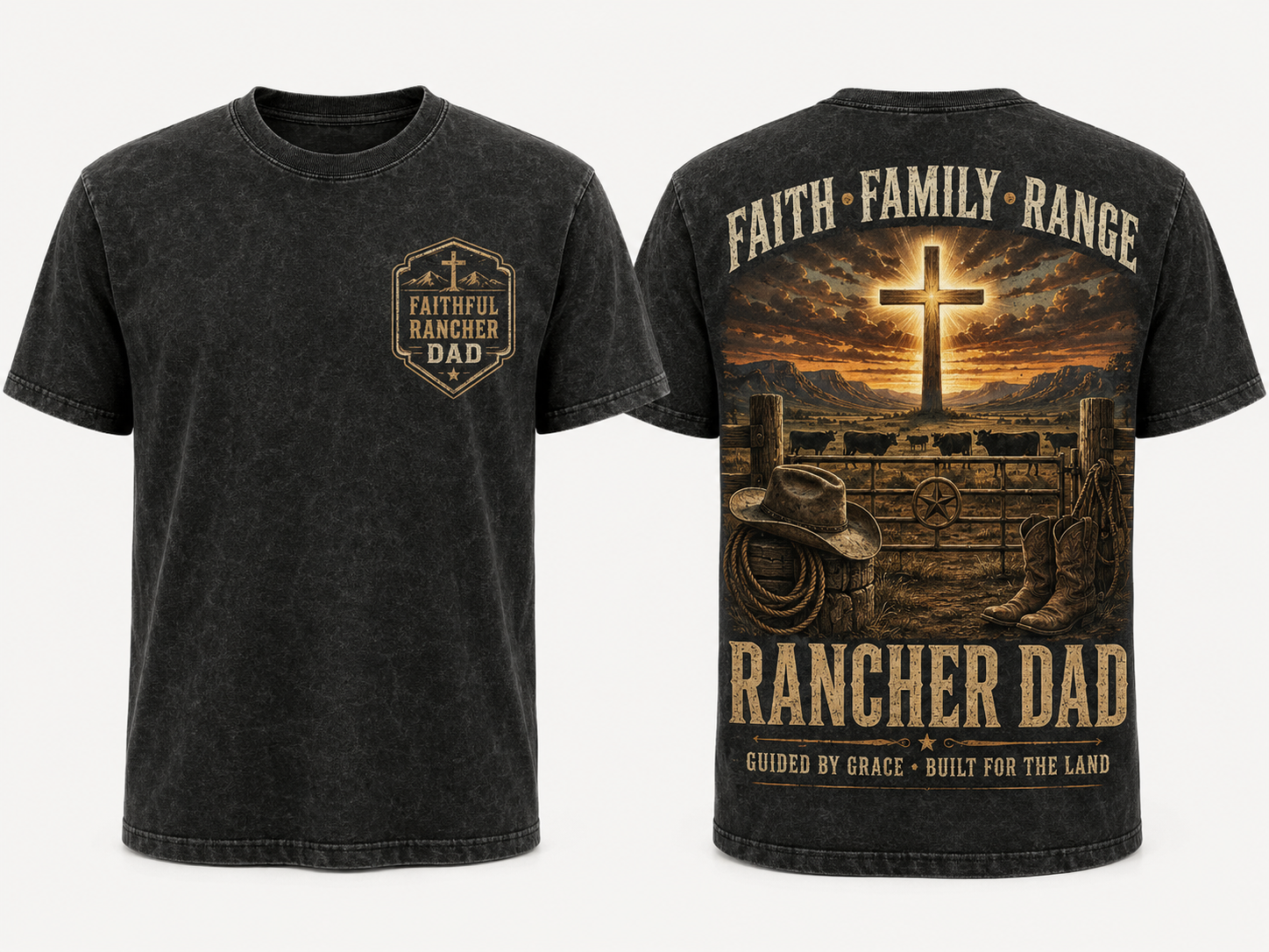 Faithful Rancher Dad T-Shirt
