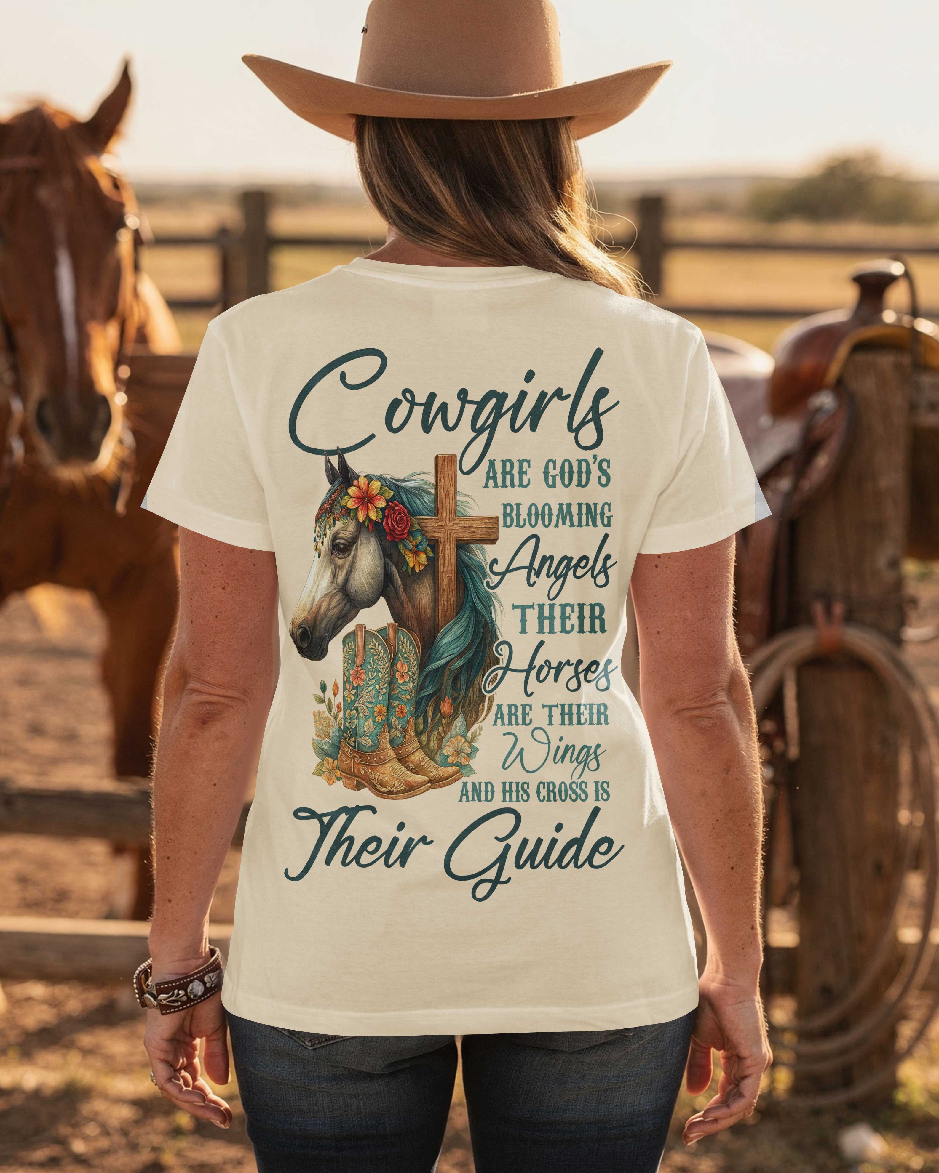 Cowgirls Are God's Blooming Angels T-Shirt