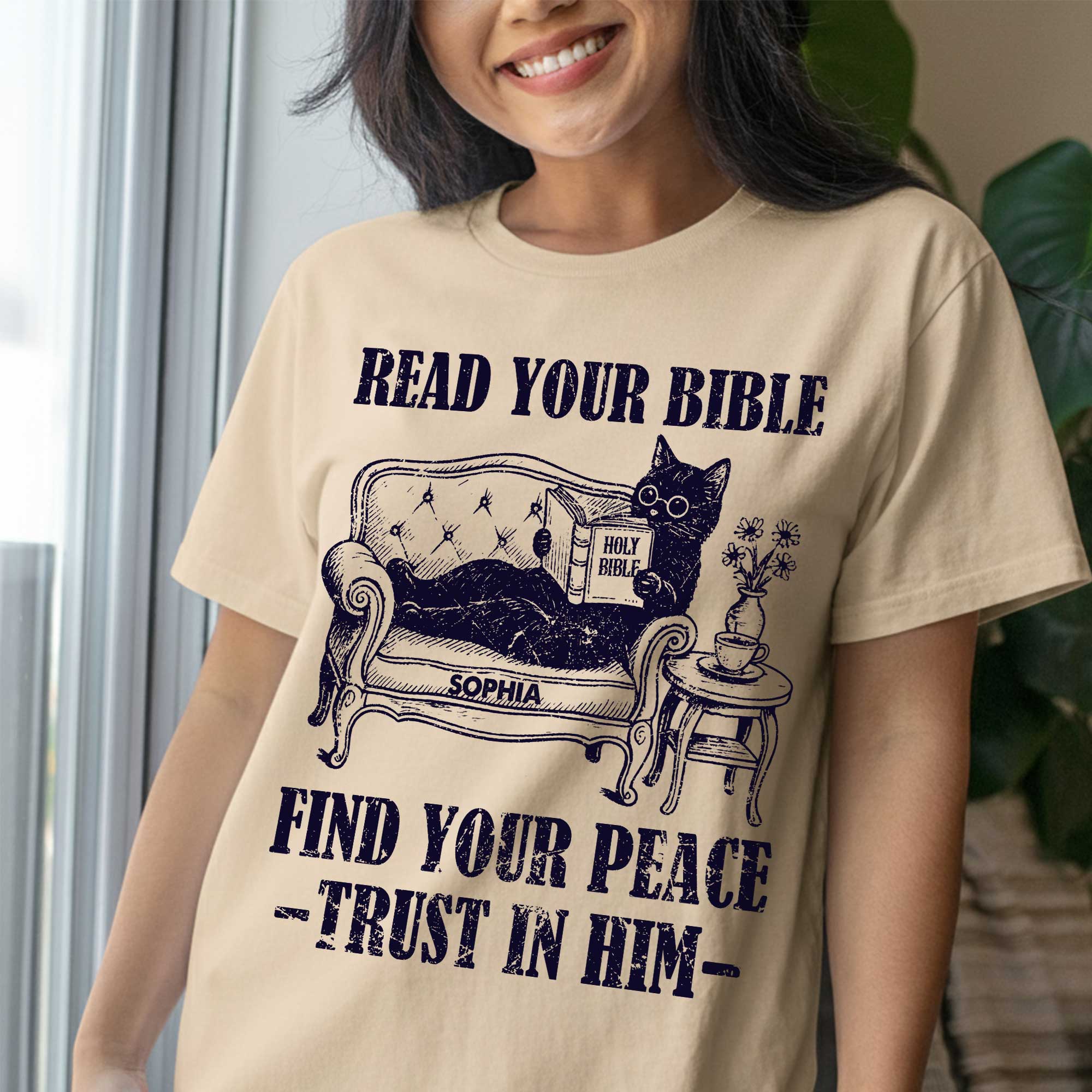 Read Your Bible Find Your Peace rust In Him T-Shirt