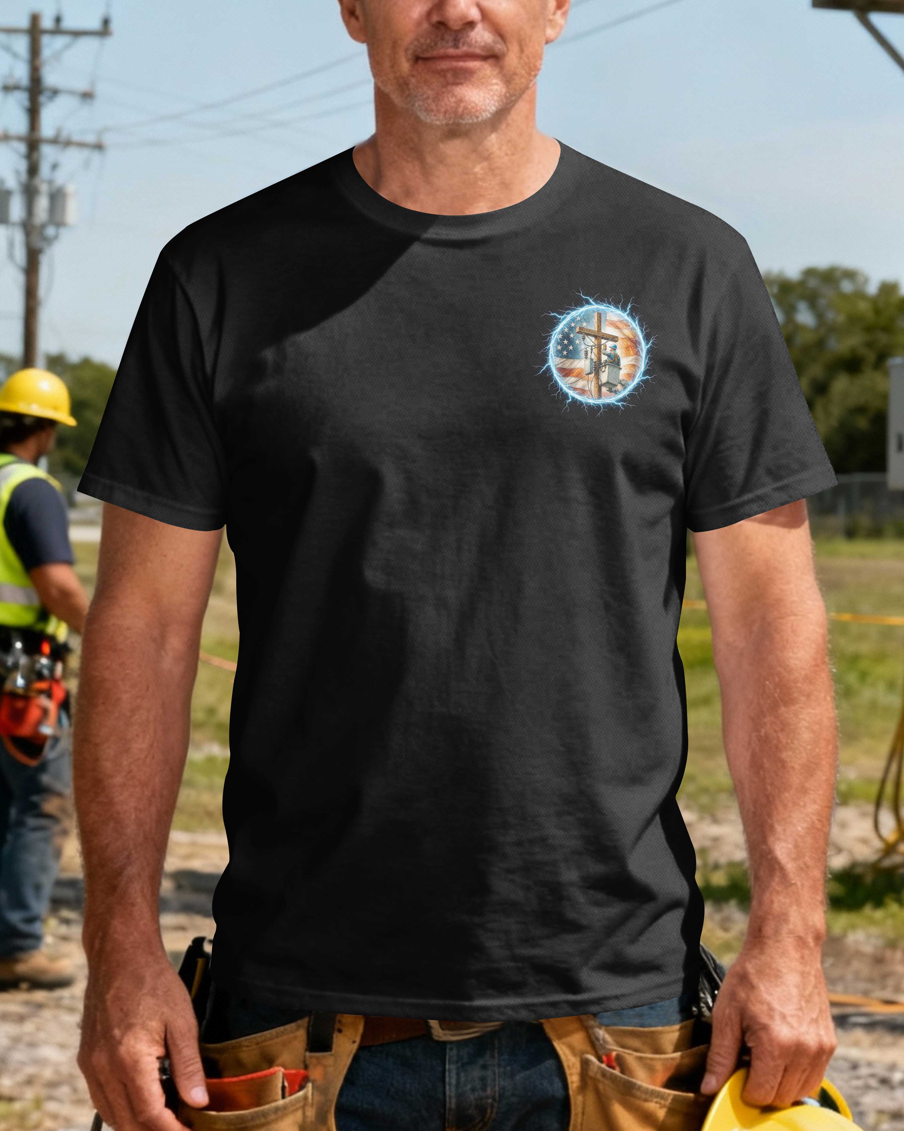 Lineman Born Raised And Protected T-Shirt