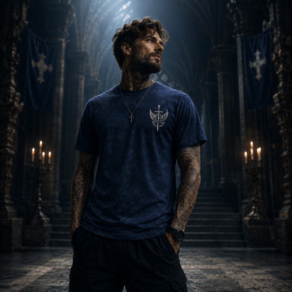 Walk By Faith Fear No Shadow Christian Gothic T-Shirt