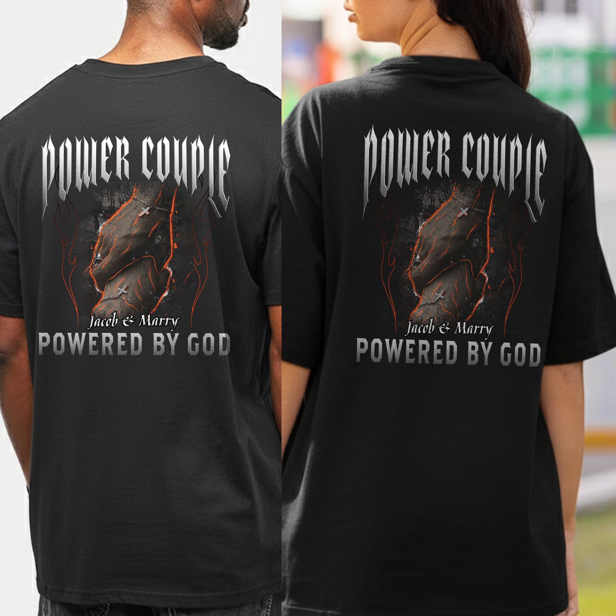Power Couple Powered By God T-Shirt