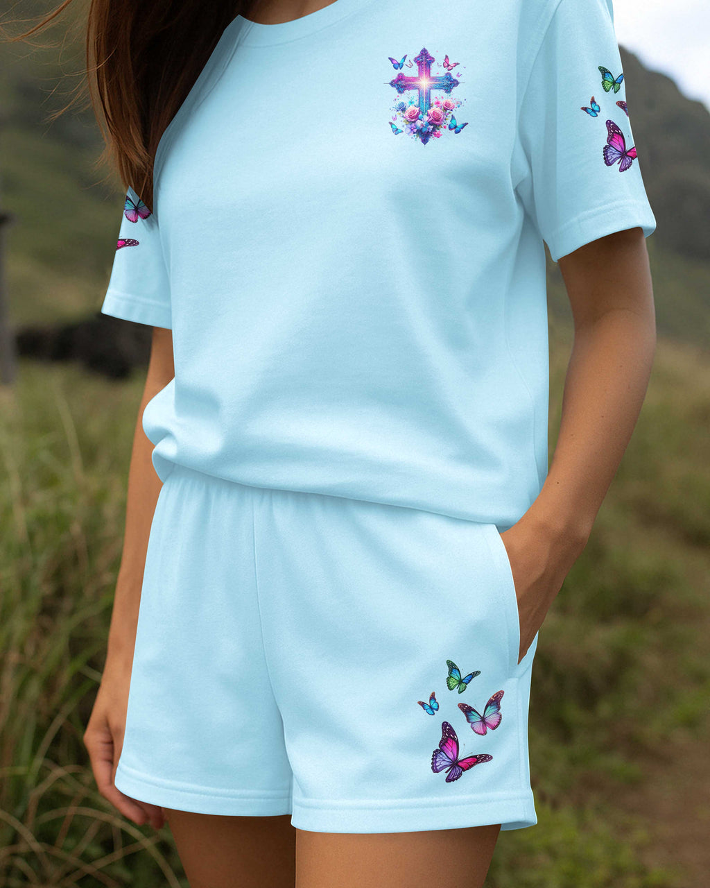 When Butterflies Appear All Over Print T-shirt