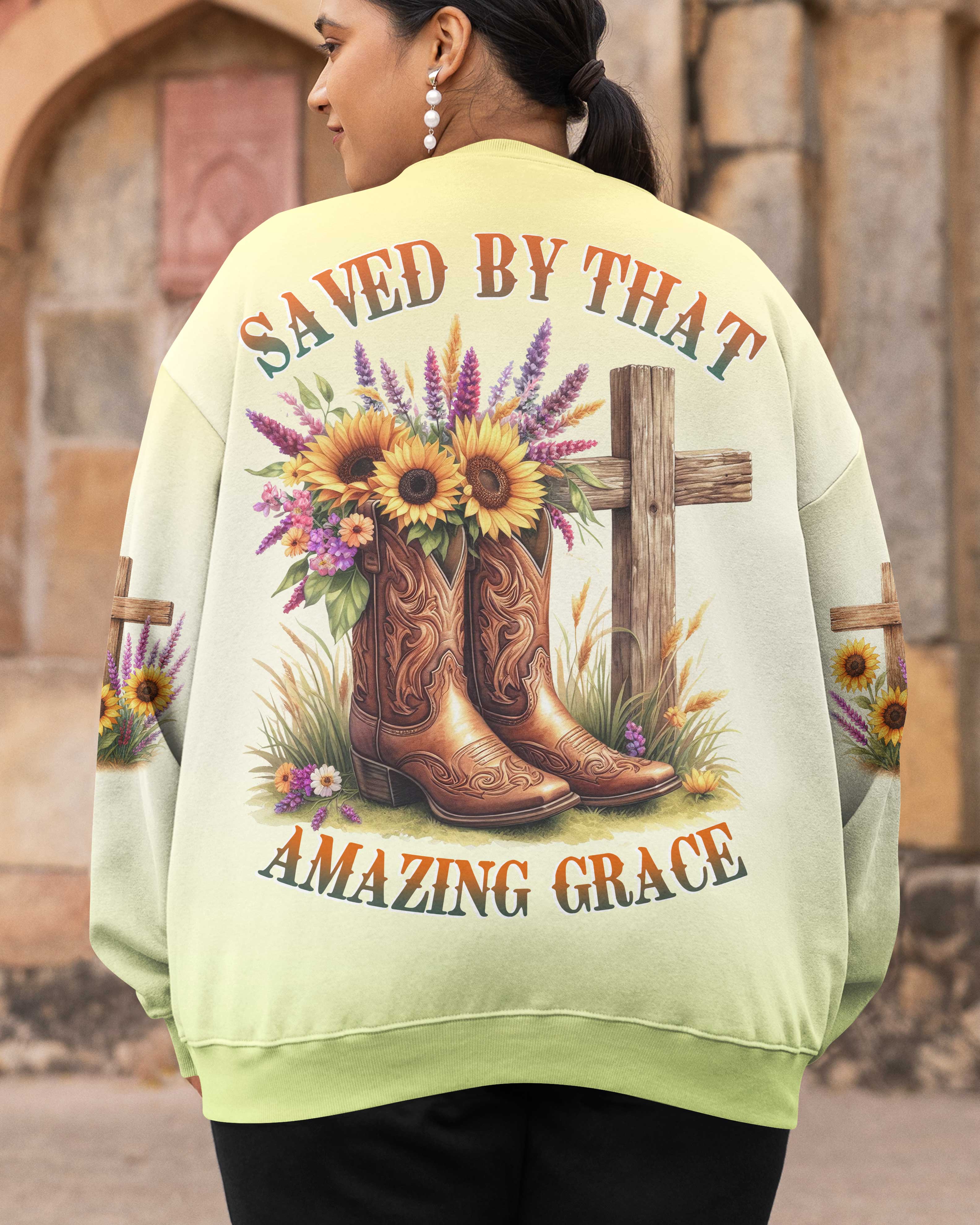 Saved By That Amazing Grace All Over Print T-Shirt