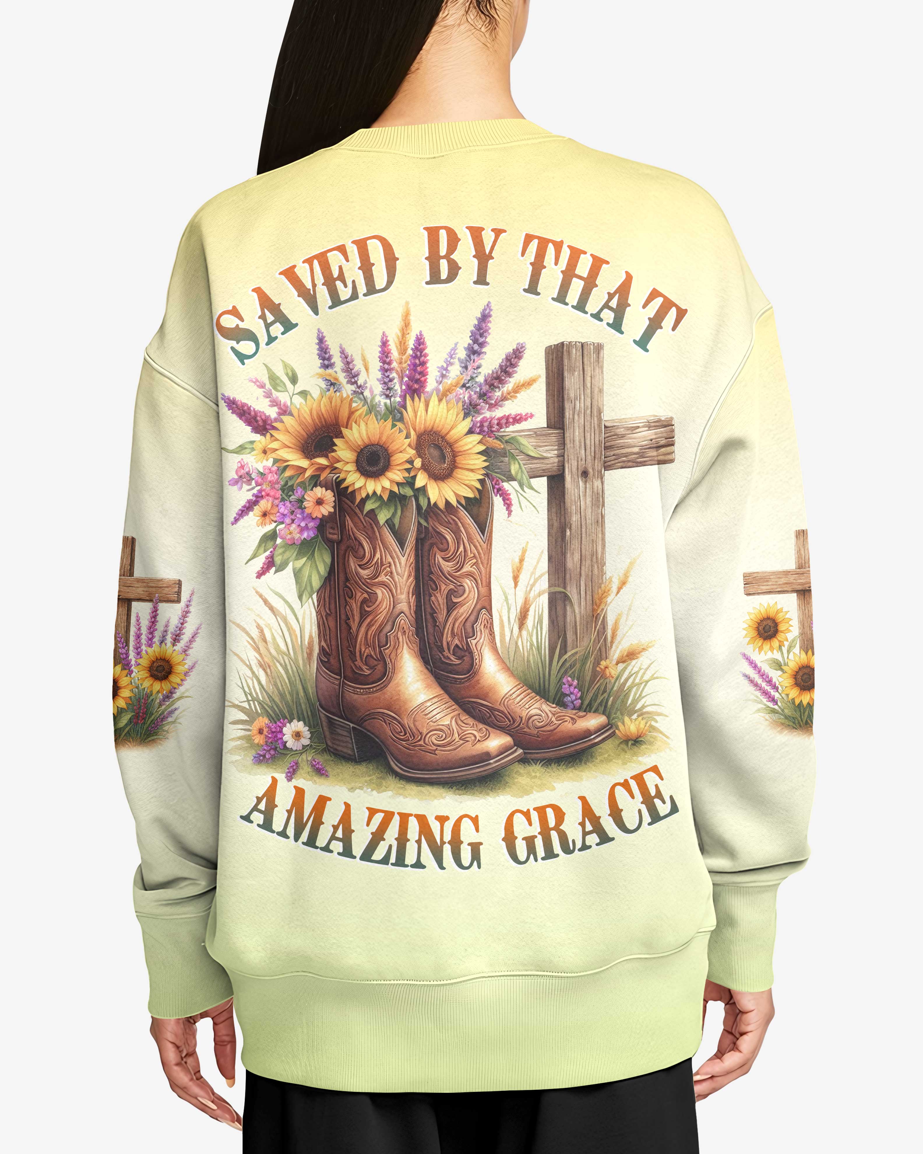 Saved By That Amazing Grace All Over Print T-Shirt