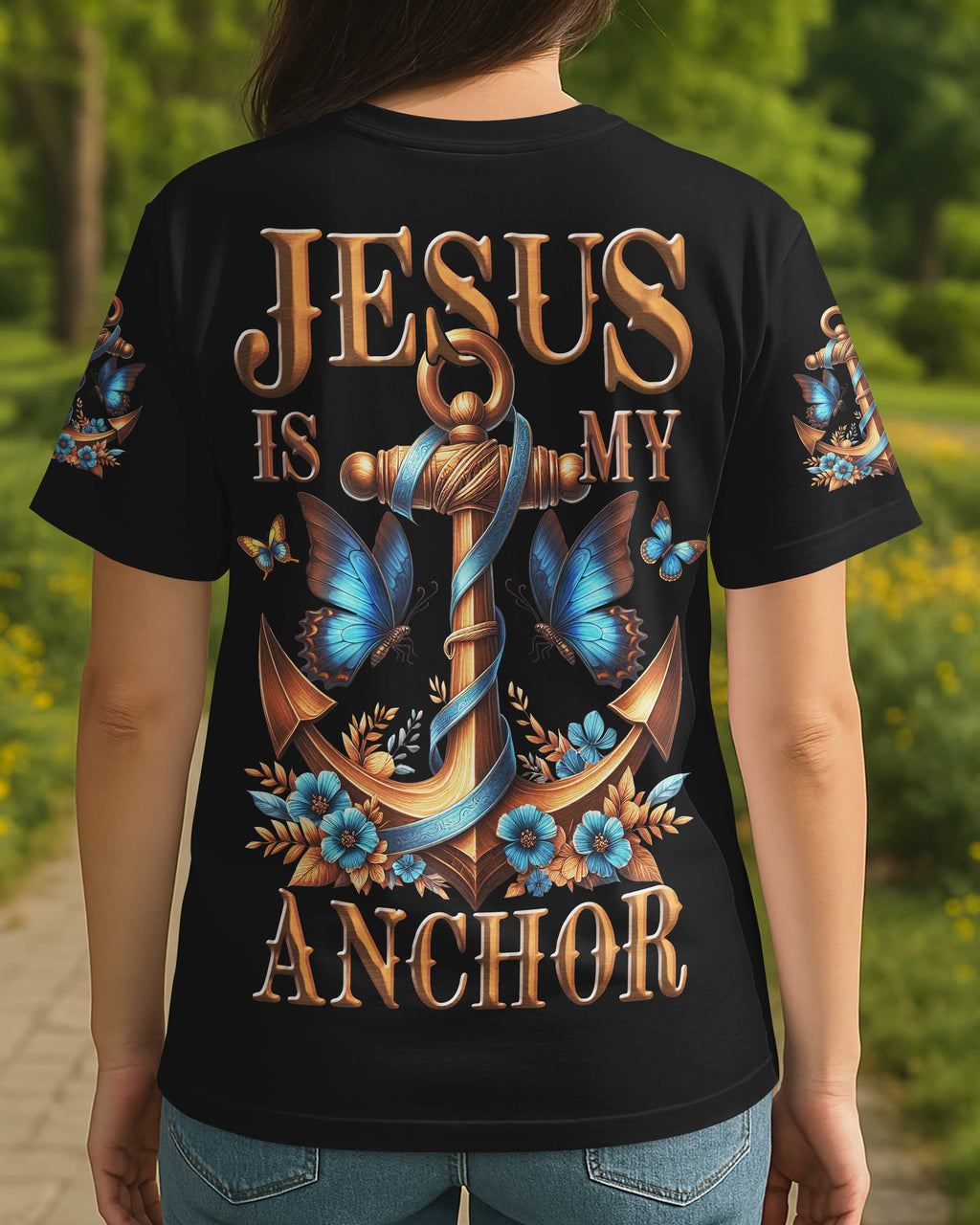 Jesus Is My Anchor All Over Print T-shirt