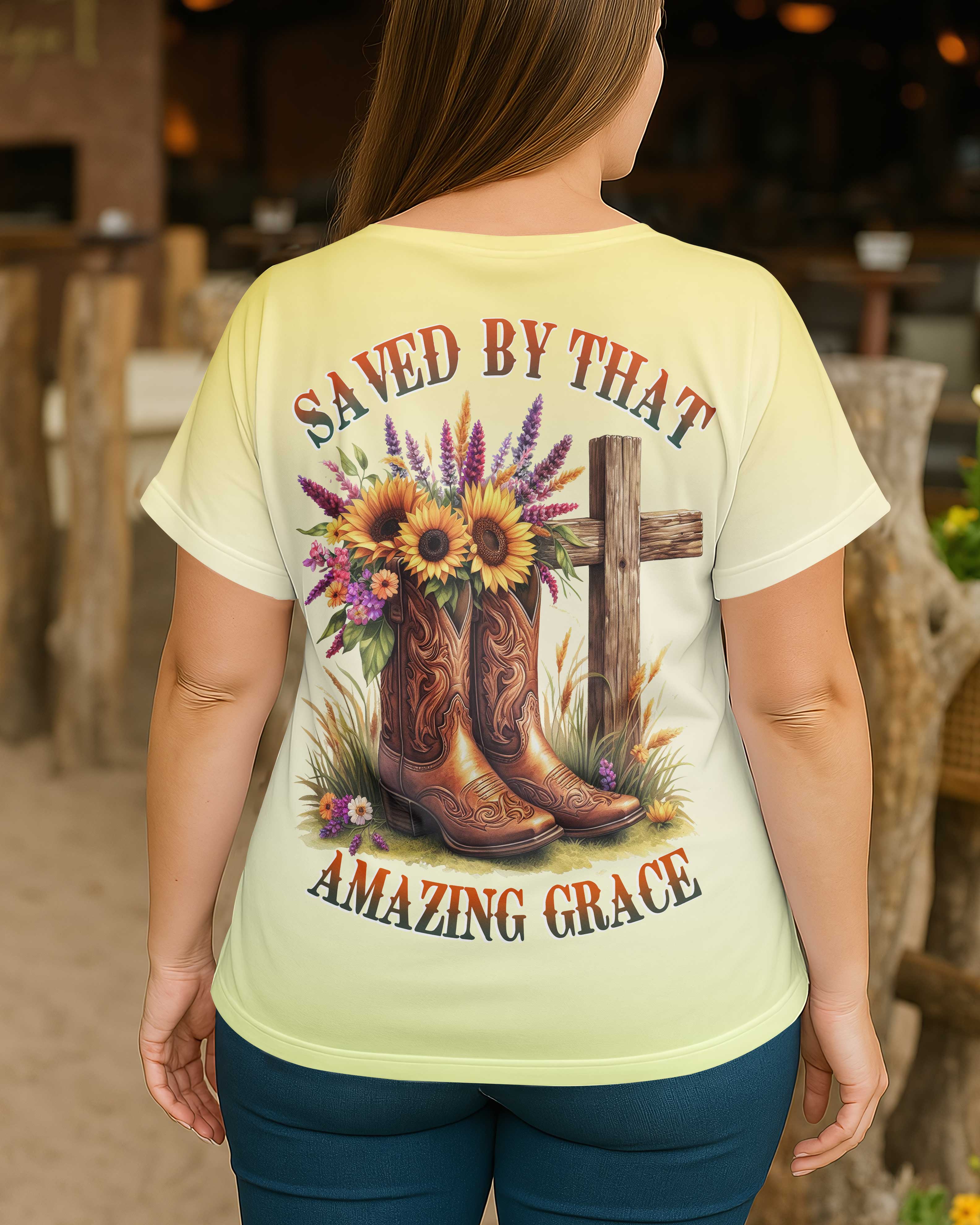 Saved By That Amazing Grace All Over Print T-Shirt