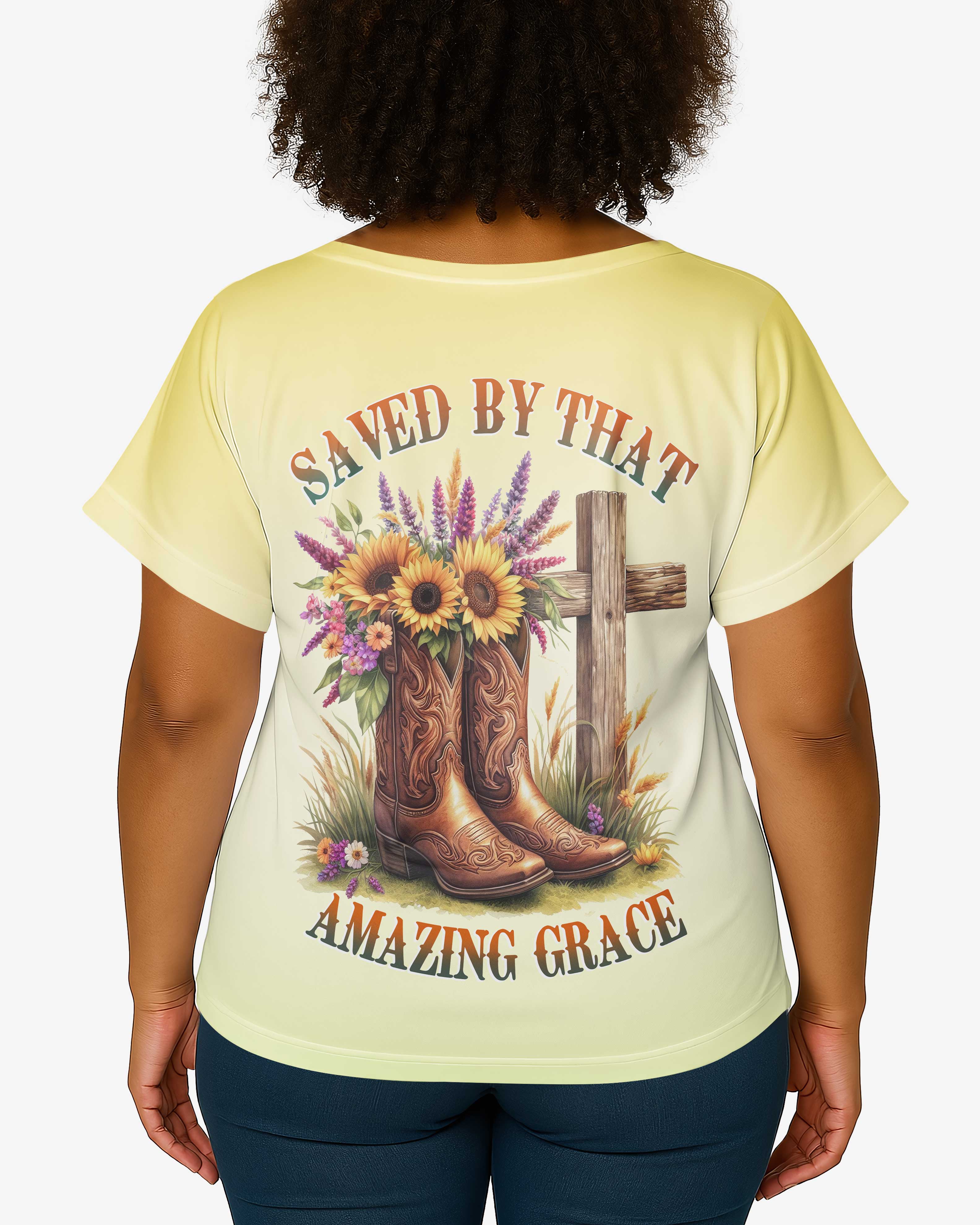 Saved By That Amazing Grace All Over Print T-Shirt