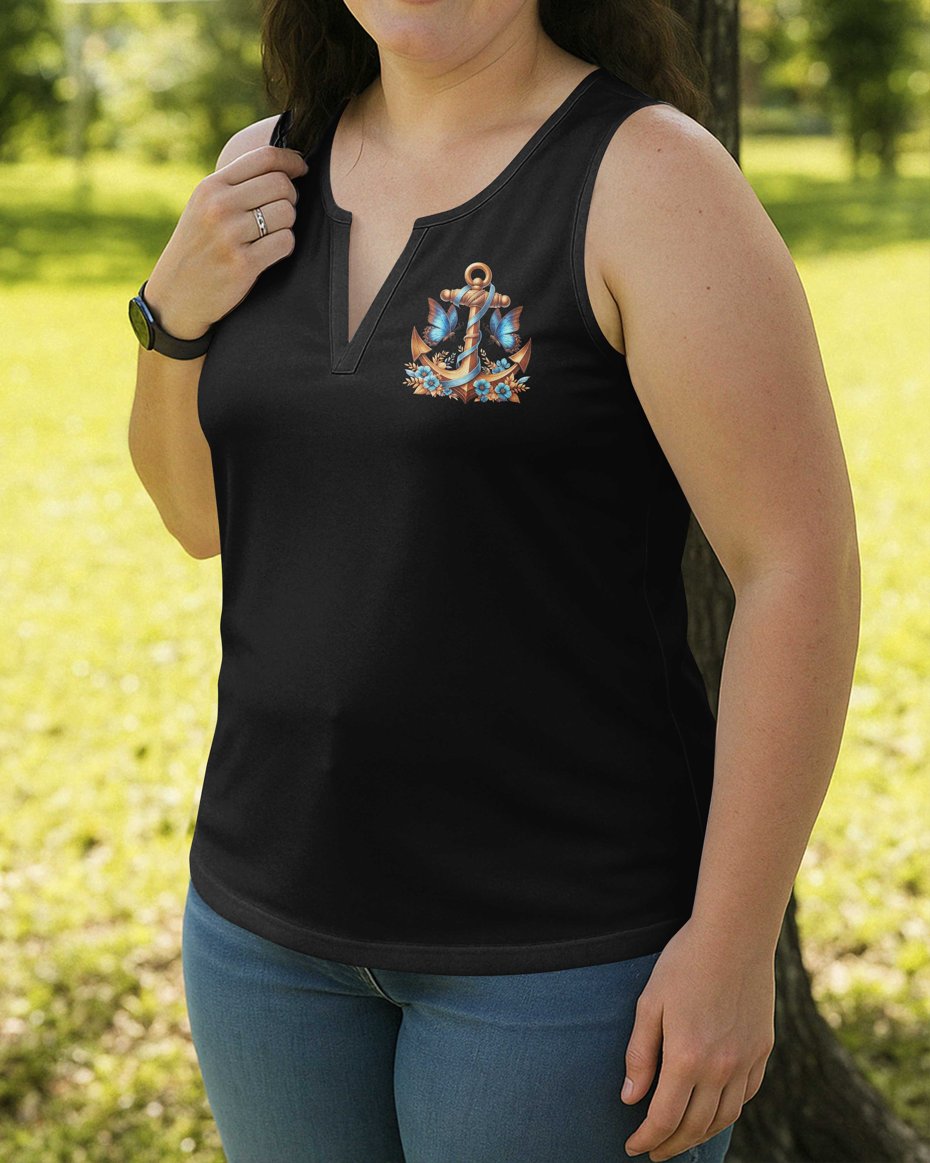 Jesus Is My Anchor V-neck Tank Top