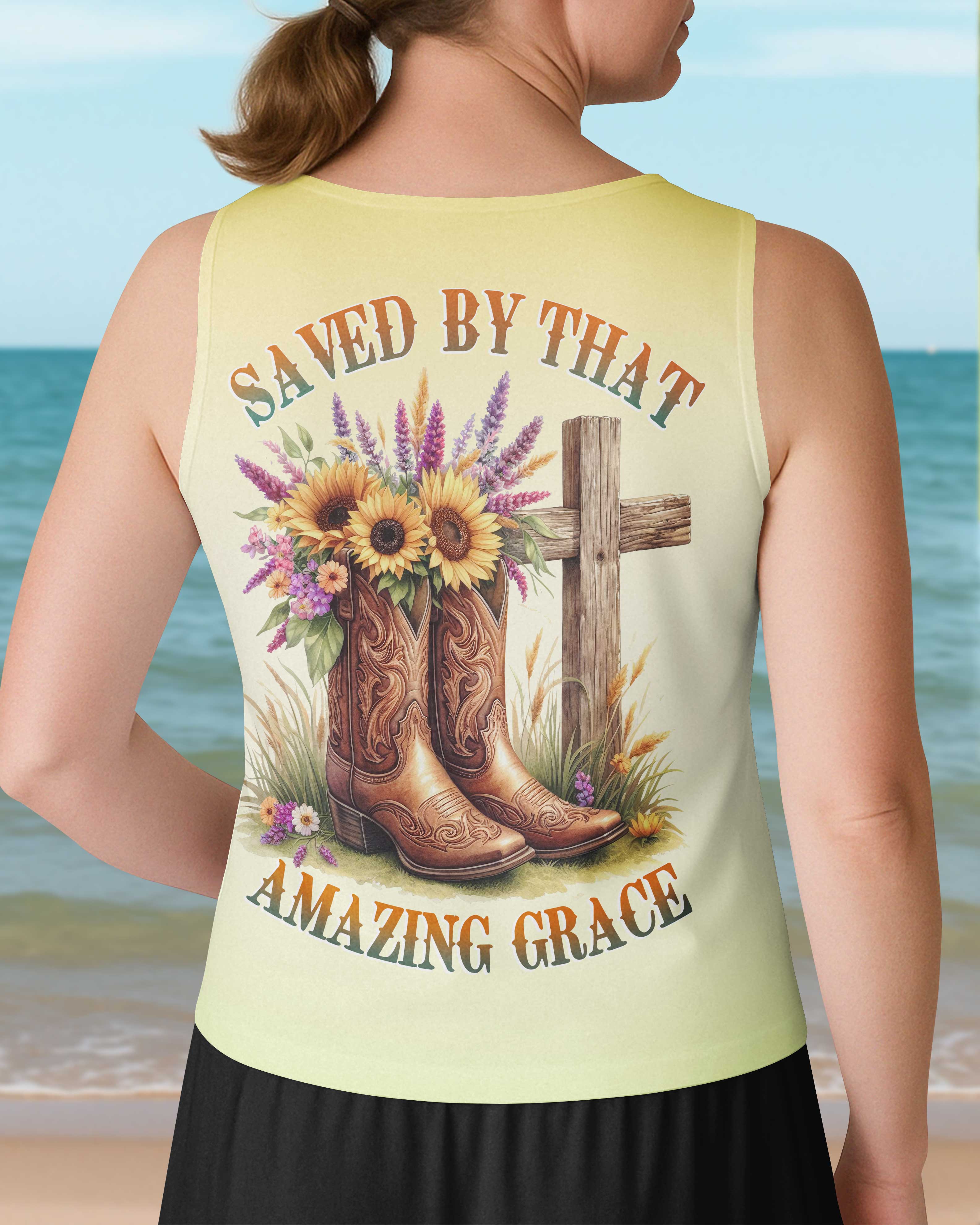 Saved By That Amazing Grace All Over Print T-Shirt