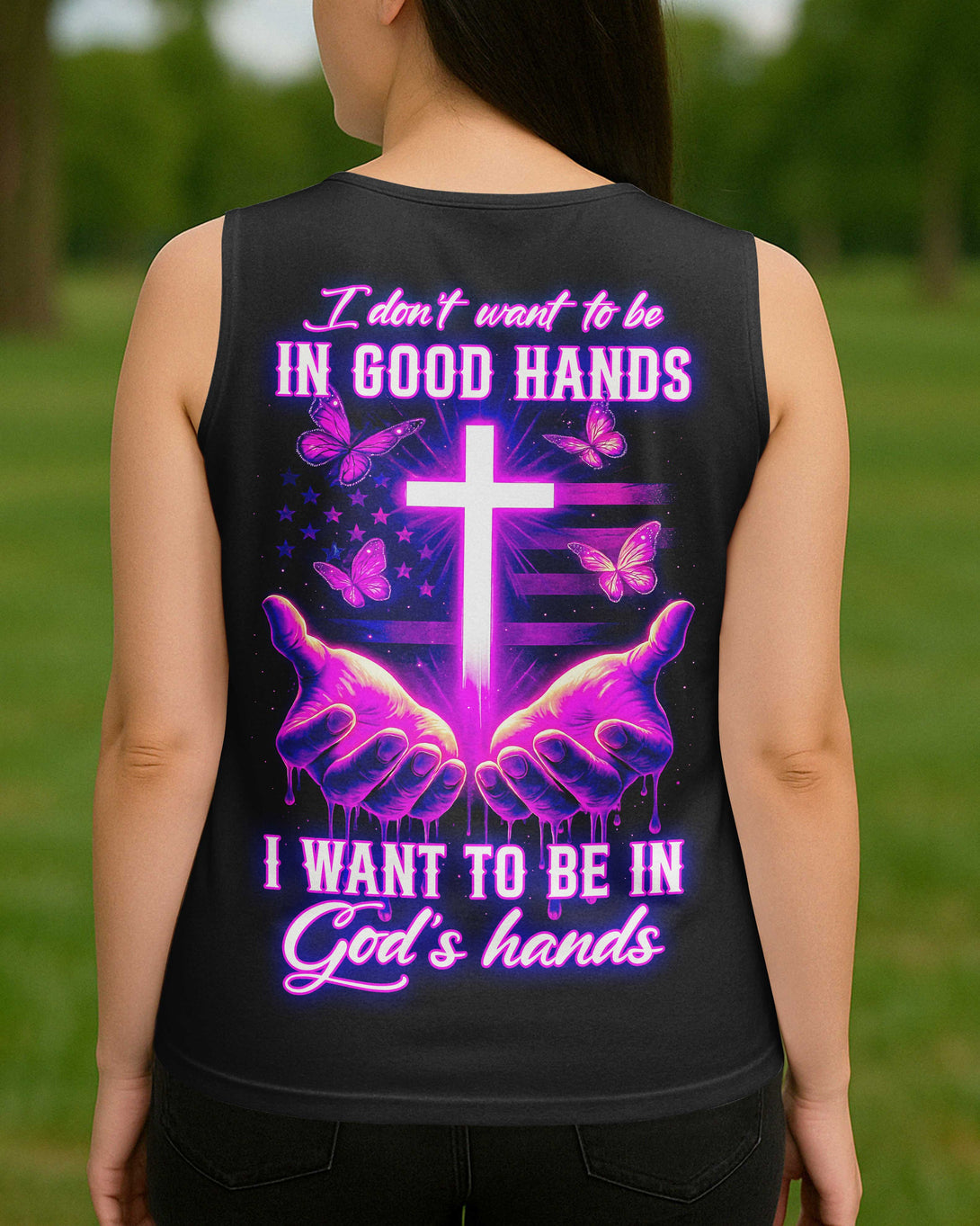I Want To Be In God’s Hands All Over Print All Over Print V-neck Tank Top