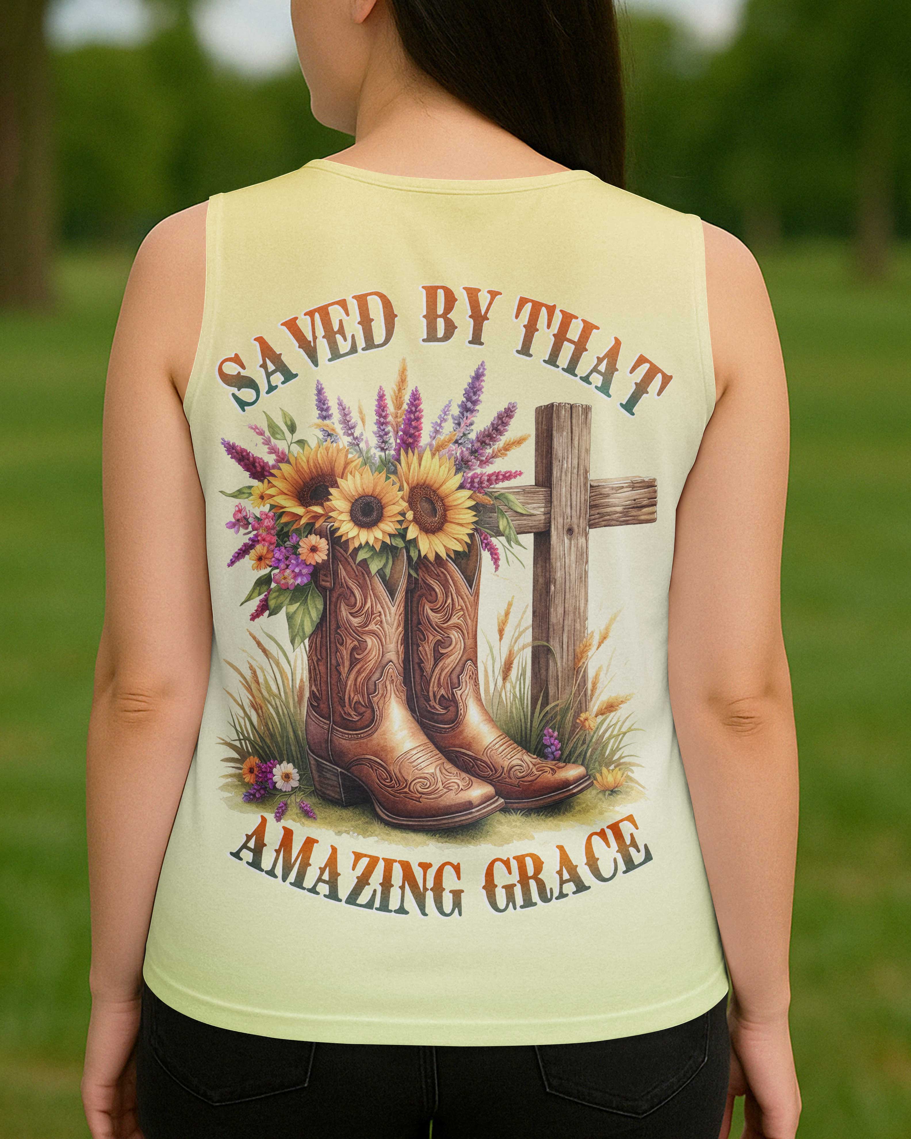 Saved By That Amazing Grace All Over Print T-Shirt