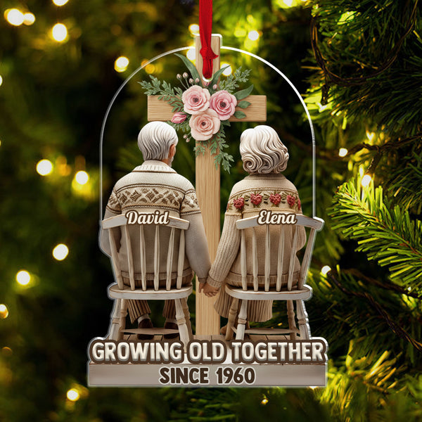 Growing Old Together Couple Personalized Acrylic Ornament
