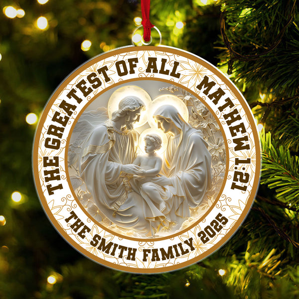 The Greatest Of All Personalized Acrylic Ornament, Custom Family Name