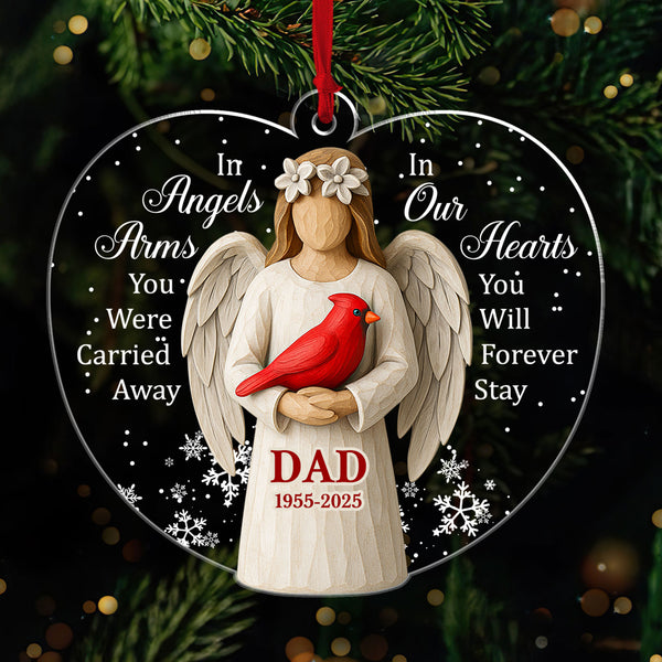 Forever Stay In Our Hearts Personalized Acrylic Ornament, Custom Name and Number