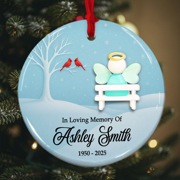 3D Seaglass Effect I'm Always With You Personalized Ceramic Ornament, Custom Loved Ones Name